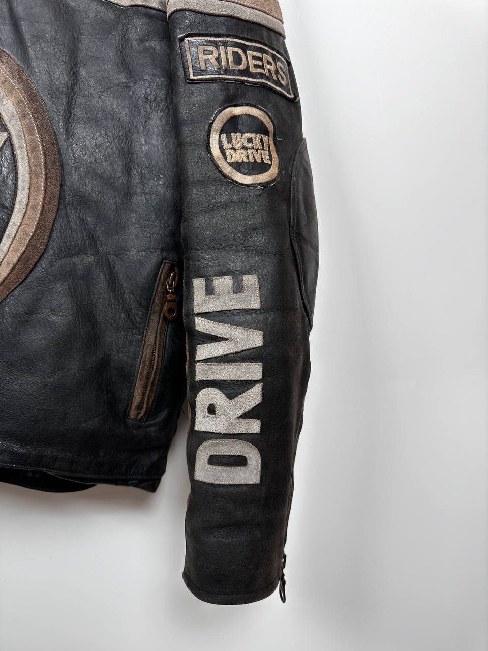 Vintage Vintage Lucky Drive Racing Leather Jacket Size US XXL / EU 58 / 5 - 10 Thumbnail