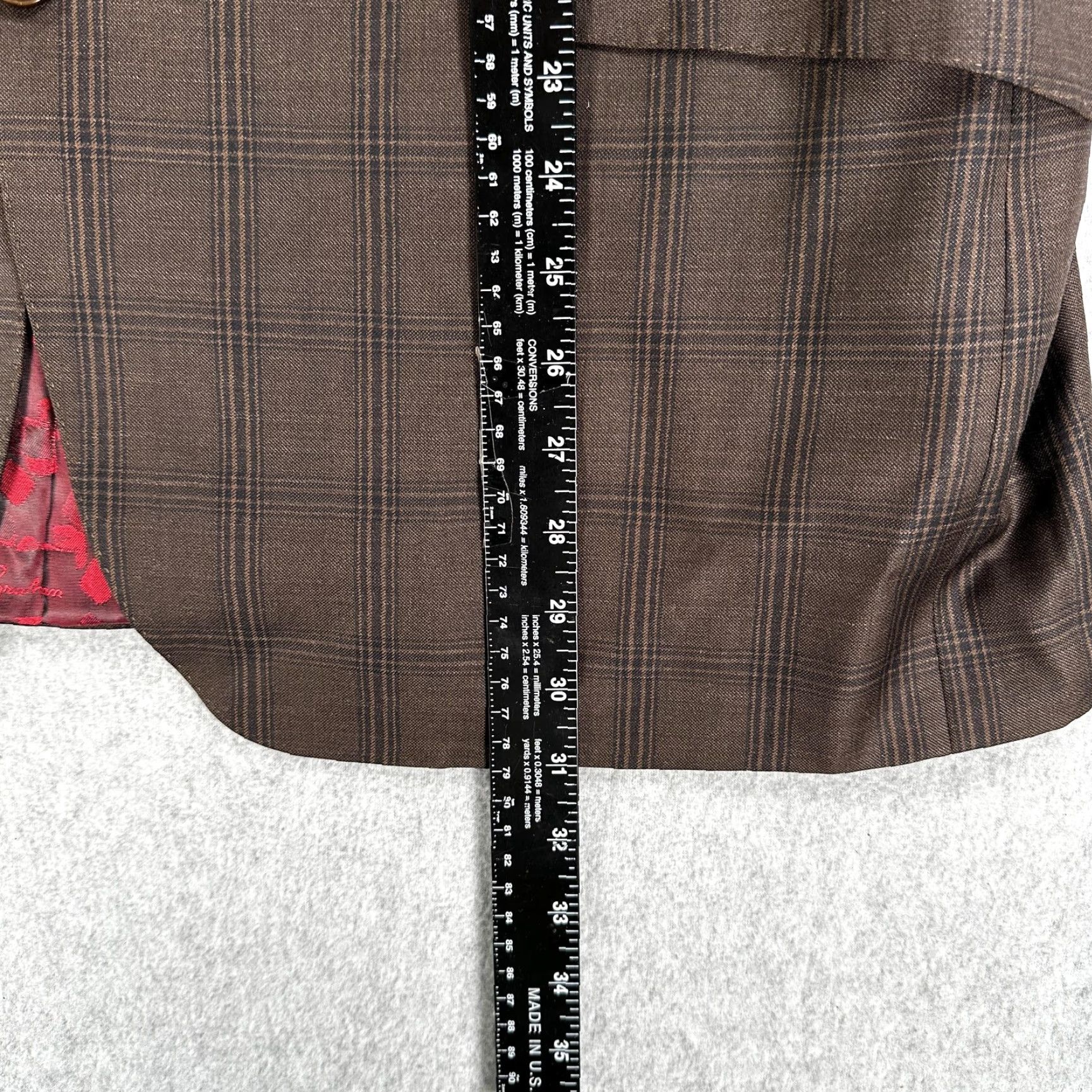Robert Graham Robert Graham Sport Coat Mens 42 Brown Plaid Wool Two Button Blazer Lined Size 42R - 7 Thumbnail