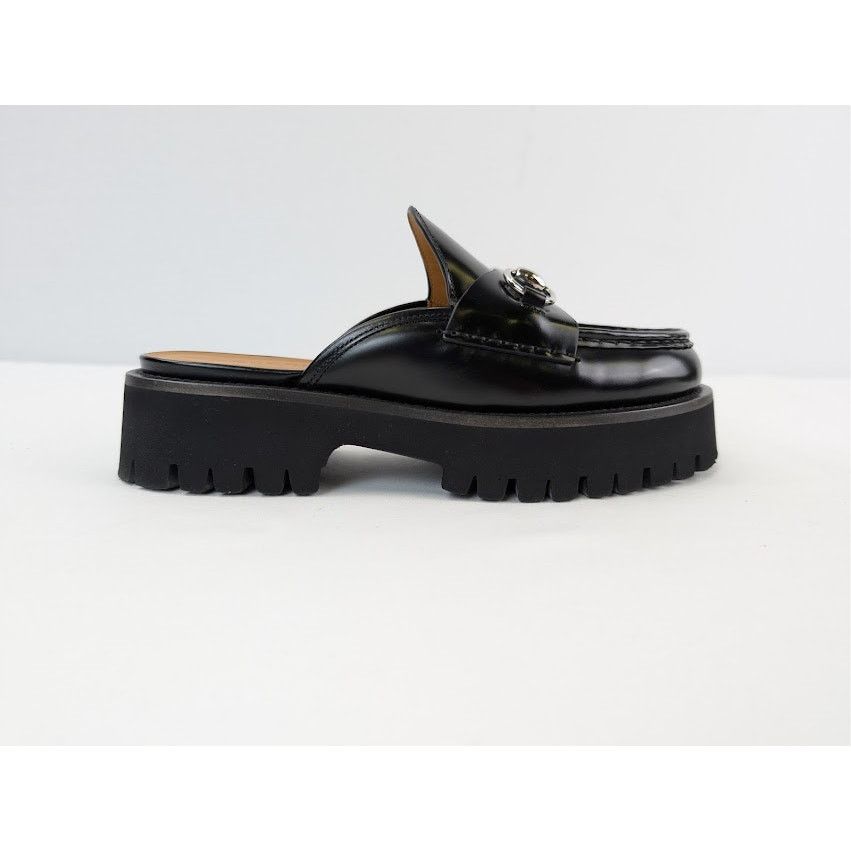 Gucci o1rshd1 Cordovan Lux Horsebit Platform Mule Sandals in Nero Size US 6 / IT 36 - 4 Thumbnail
