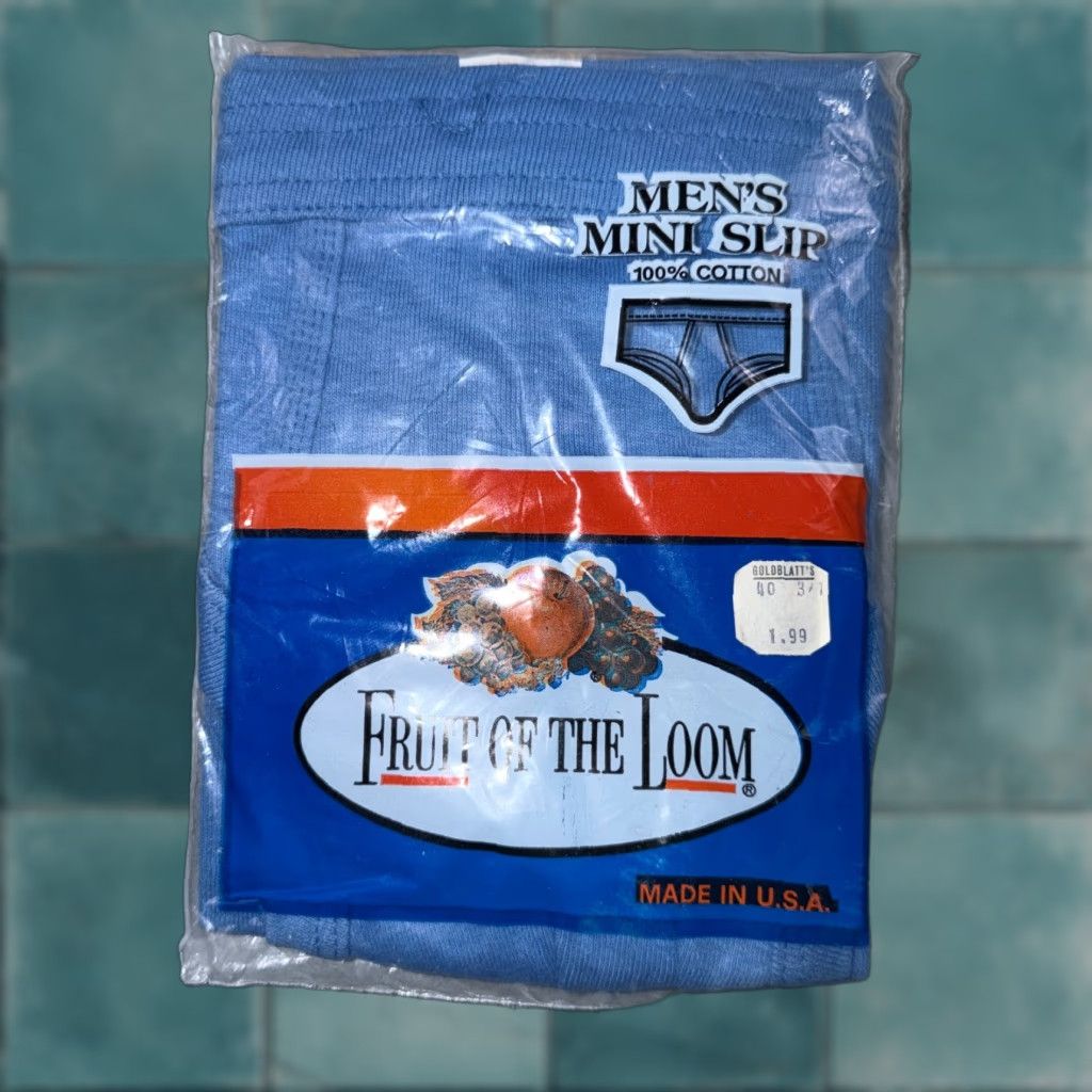 Fruit Of The Loom VINTAGE Fruit of the Loom Mens Briefs Underwear 70s 80s Slip Blue 100% Cotton M Deadstock NOS Size US 31 - 1 Thumbnail