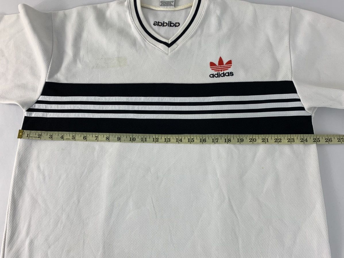 Adidas 90s Adidas Trifoil Trikot Striped Chest V Neck Printed Tee Size US XL / EU 56 / 4 - 9 Thumbnail