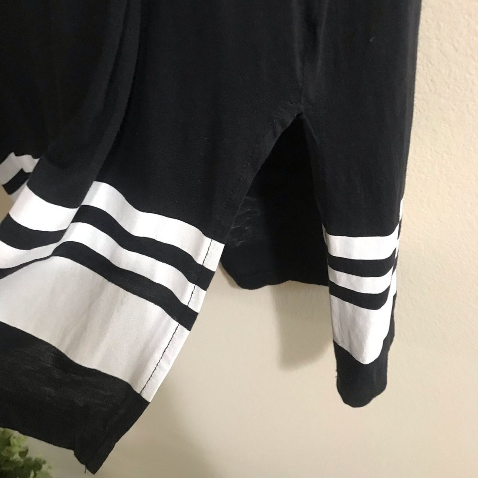 SKINGRAFT Skingraft Black w/ White Stripes Mini Shirt Dress Size S Size S / US 4 / IT 40 - 6 Thumbnail