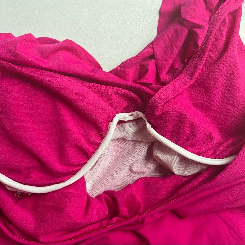 Polo Ralph Lauren Ralph Lauren Beach Club Ruffle Womens Swimsuit Pink Medium Size ONE SIZE - 6 Thumbnail