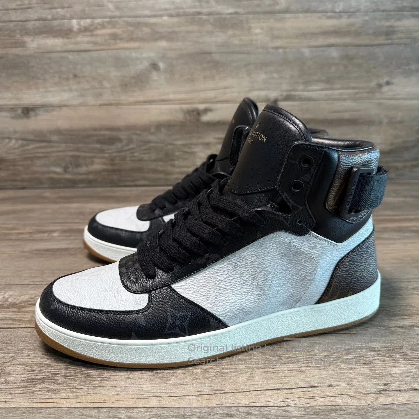 Louis Vuitton Black and White High-Top Sneakers Size 8. Size US 8 / EU 41 - 1 Thumbnail