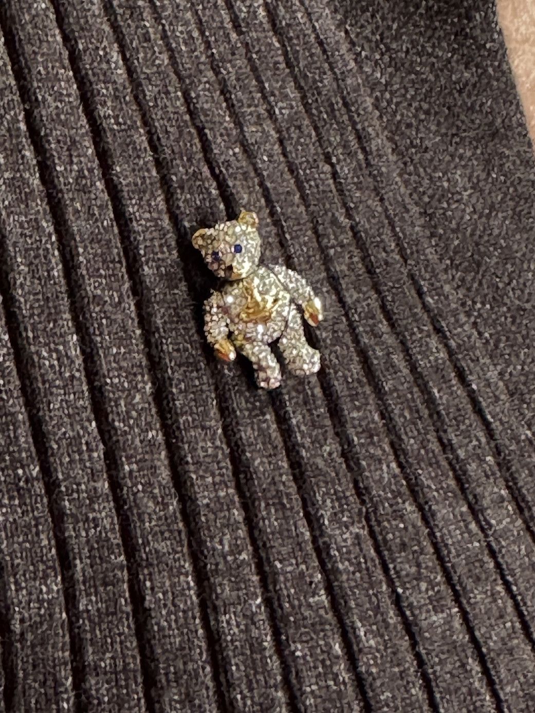 Vivienne Westwood Swarovski Covered Crystal Teddy Bear Pin or Earring Size ONE SIZE - 2 Thumbnail