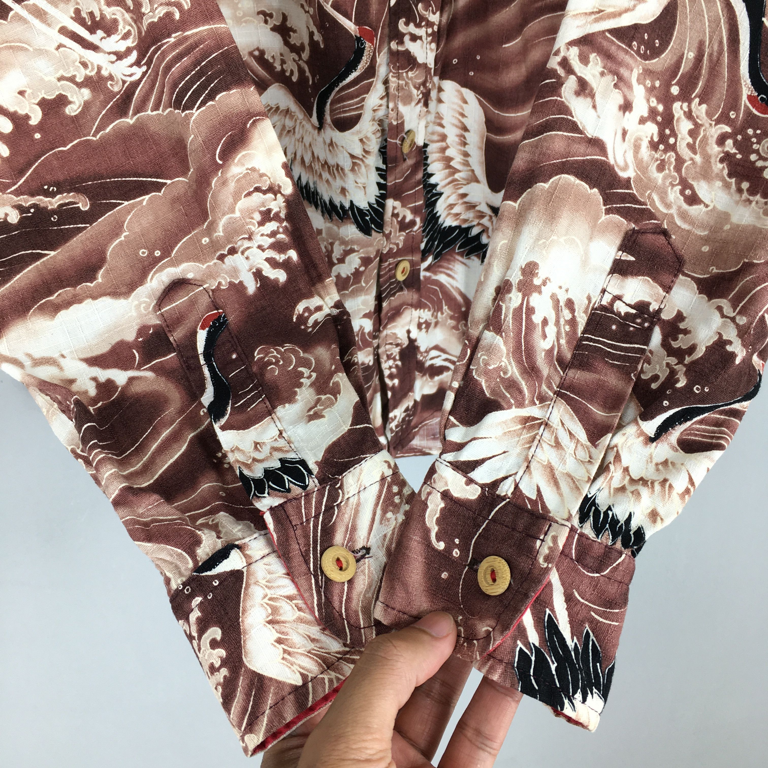 Eternal Vintage Eternal Dragon Japanese Phoenix Bird Cotton Shirt Size US M / EU 48-50 / 2 - 5 Thumbnail