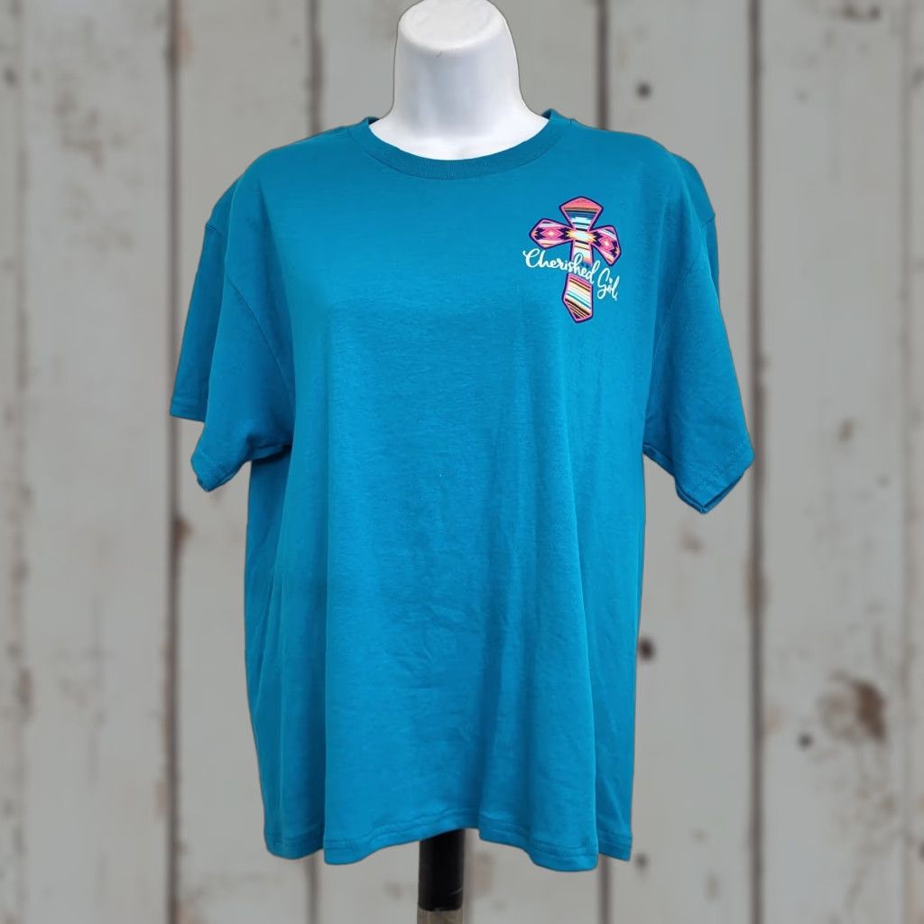 Vintage **Cherished Girl Women's Medium Blue T-Shirt "Worries Are Few"** User: Cherished Girl Women's Medium Blue T-Shirt "Worries Are Few" Size M / US 6-8 / IT 42-44 - 1 Thumbnail