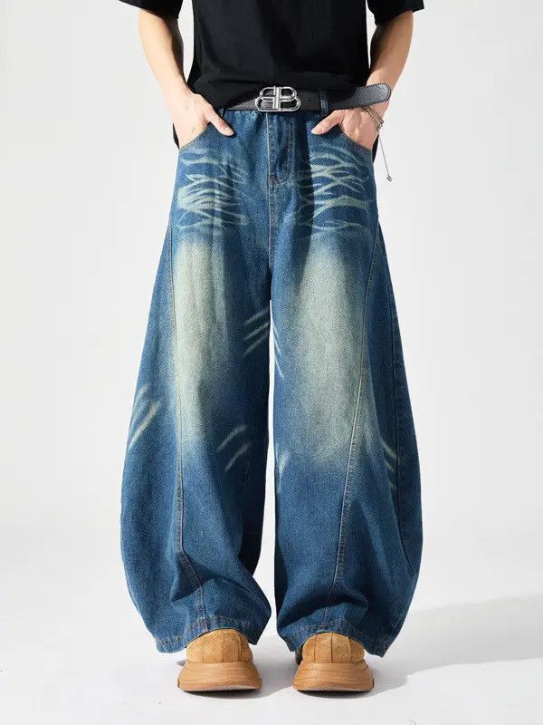 Japanese Brand Retro loose wide leg cat whisker jeans Size US 32 / EU 48 - 5 Thumbnail