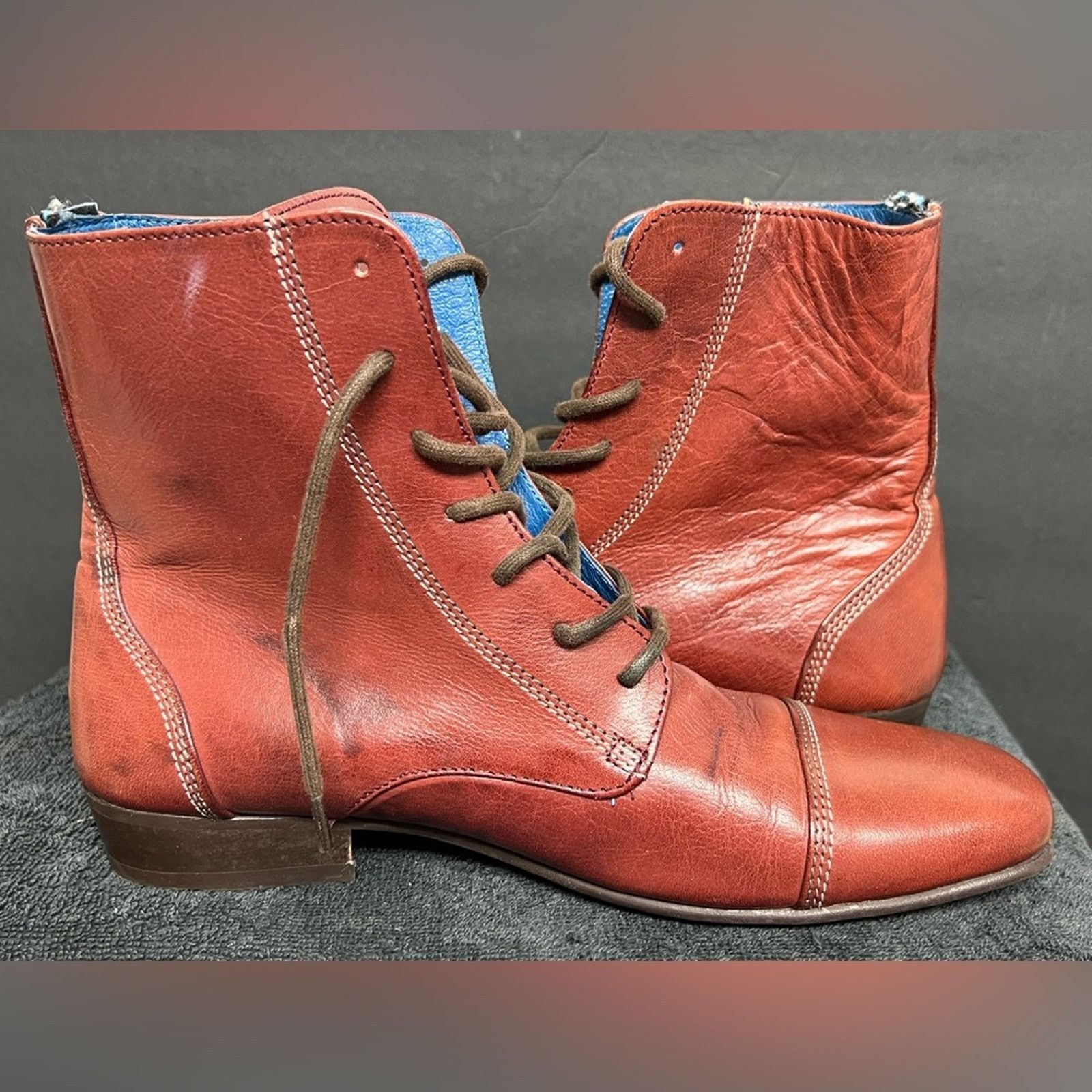 John Fluevog John Fluevog Sal Boots Burgundy Red Cap Toe Men’s HANDMADE Size US 7 / EU 40 - 4 Thumbnail