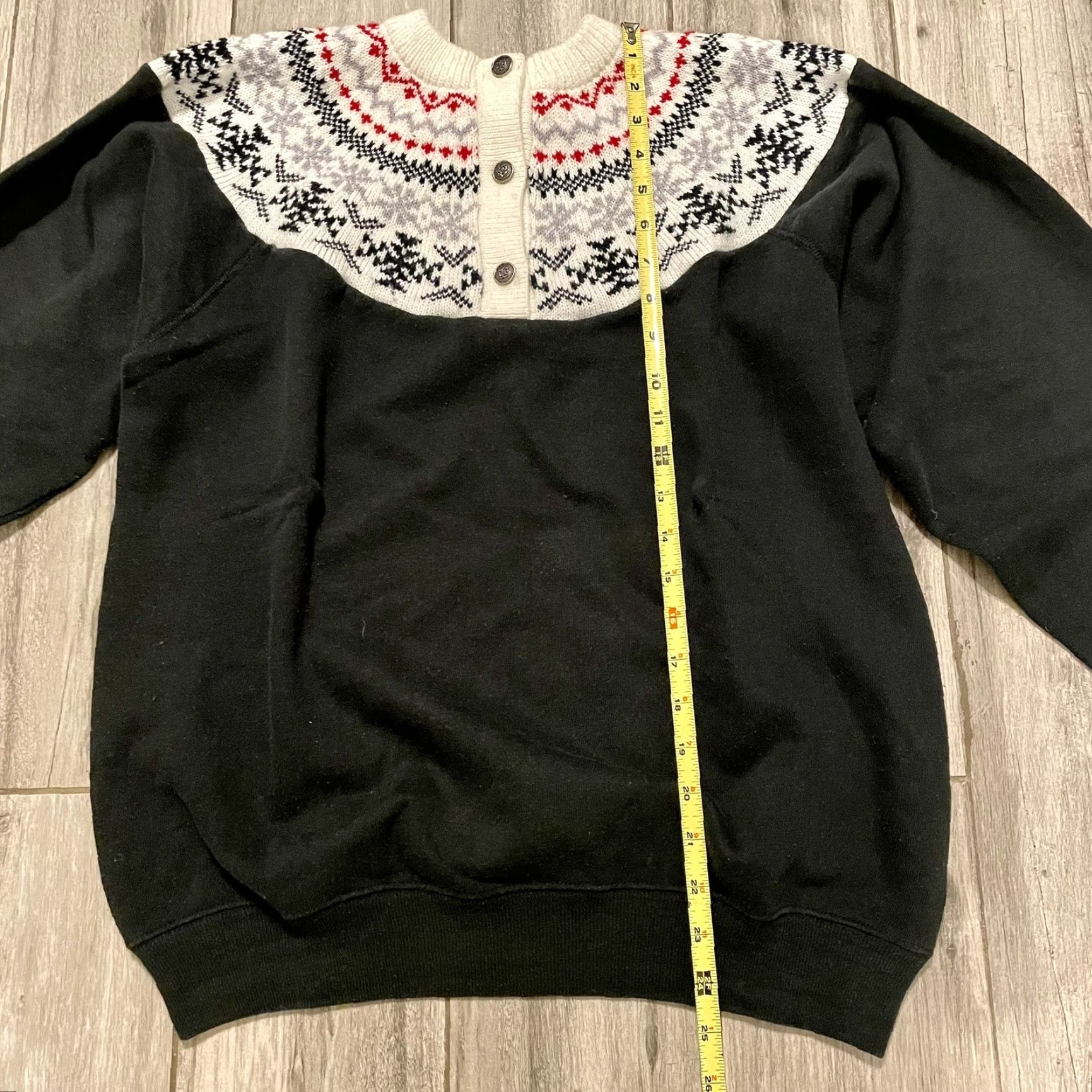 Hanes VINTAGE Hanes Sweatshirt Knitted Snow Print Black L Crew Neck Patchwork Glove? Size US L / EU 52-54 / 3 - 7 Thumbnail