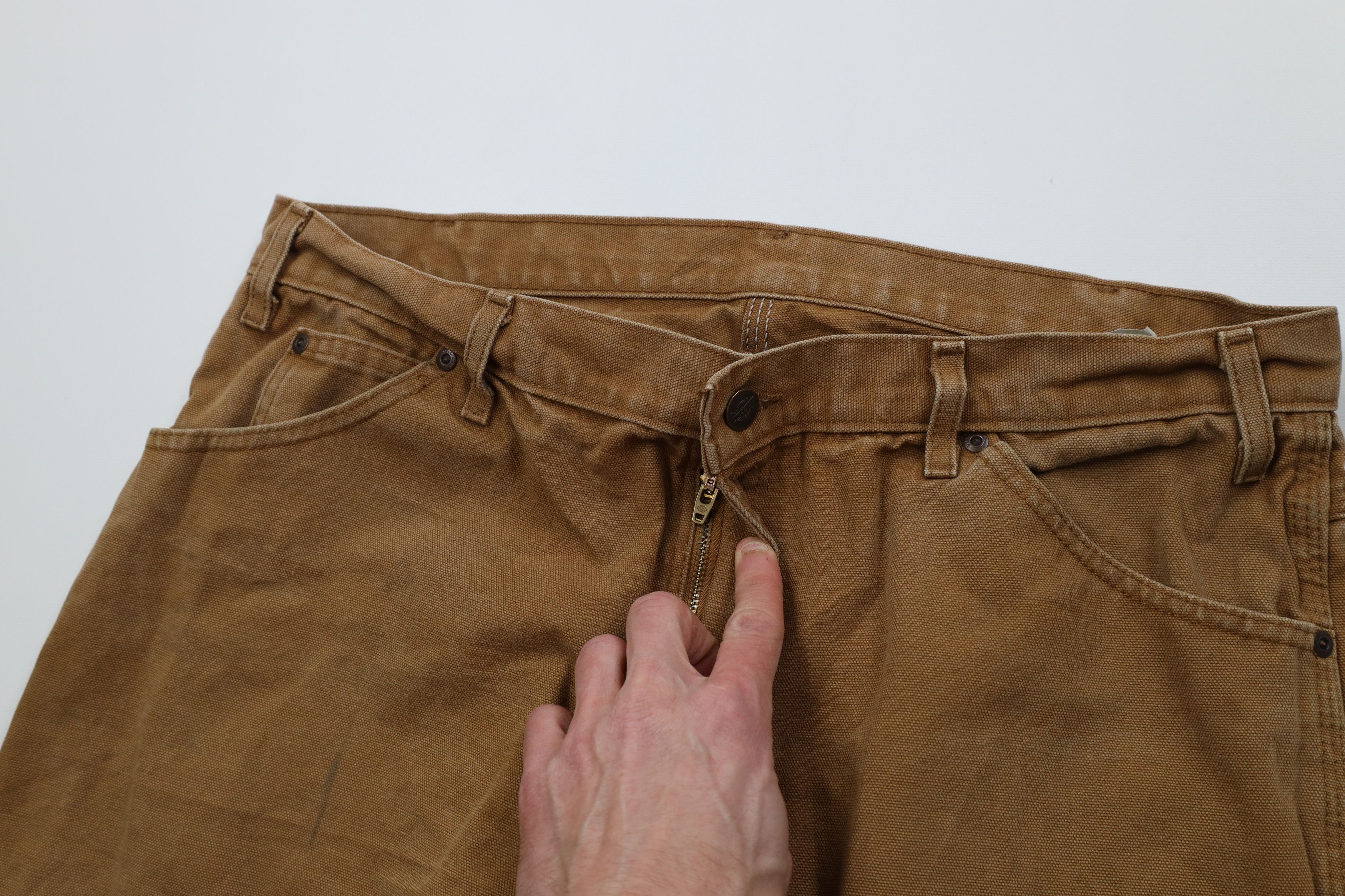 Dickies Vintage Y2K Dickies Canvas Wide Leg Dungaree Pants Brown Size US 36 / EU 52 - 8 Thumbnail