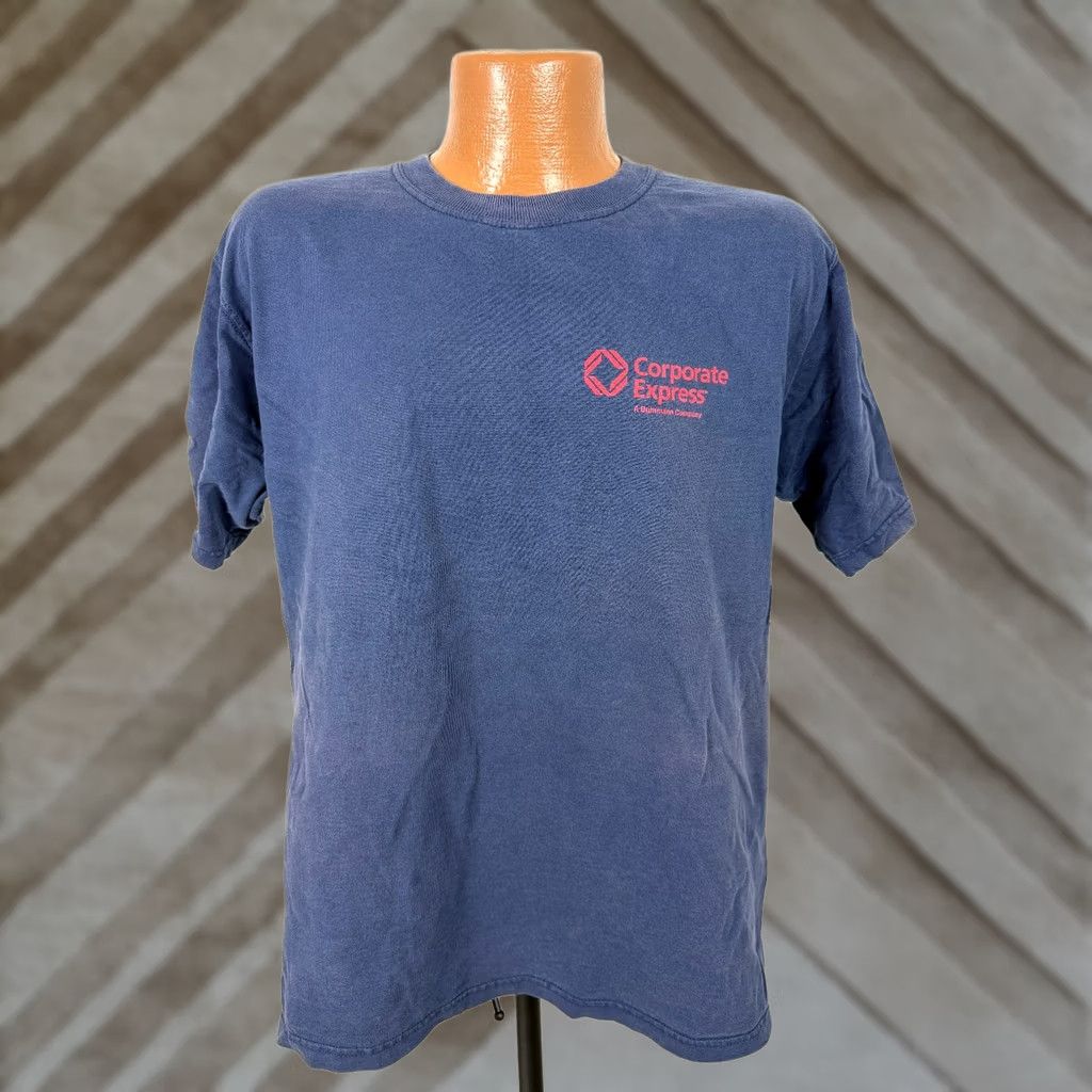 Fruit Of The Loom VINTAGE Corporate Express Shirt L Navy 90s Funny Grunge T-Shirt Mens Large Size US L / EU 52-54 / 3 - 1 Thumbnail