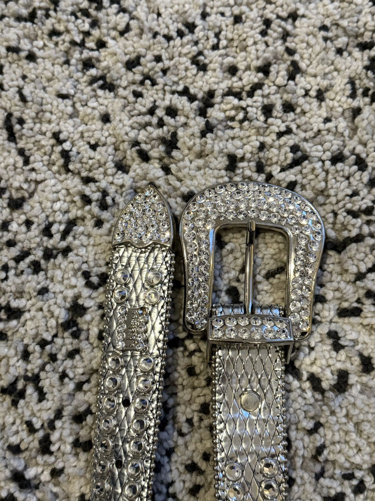 B.B. Simon BB Simon Belt - Silver/Gray Size 40 - 2 Thumbnail