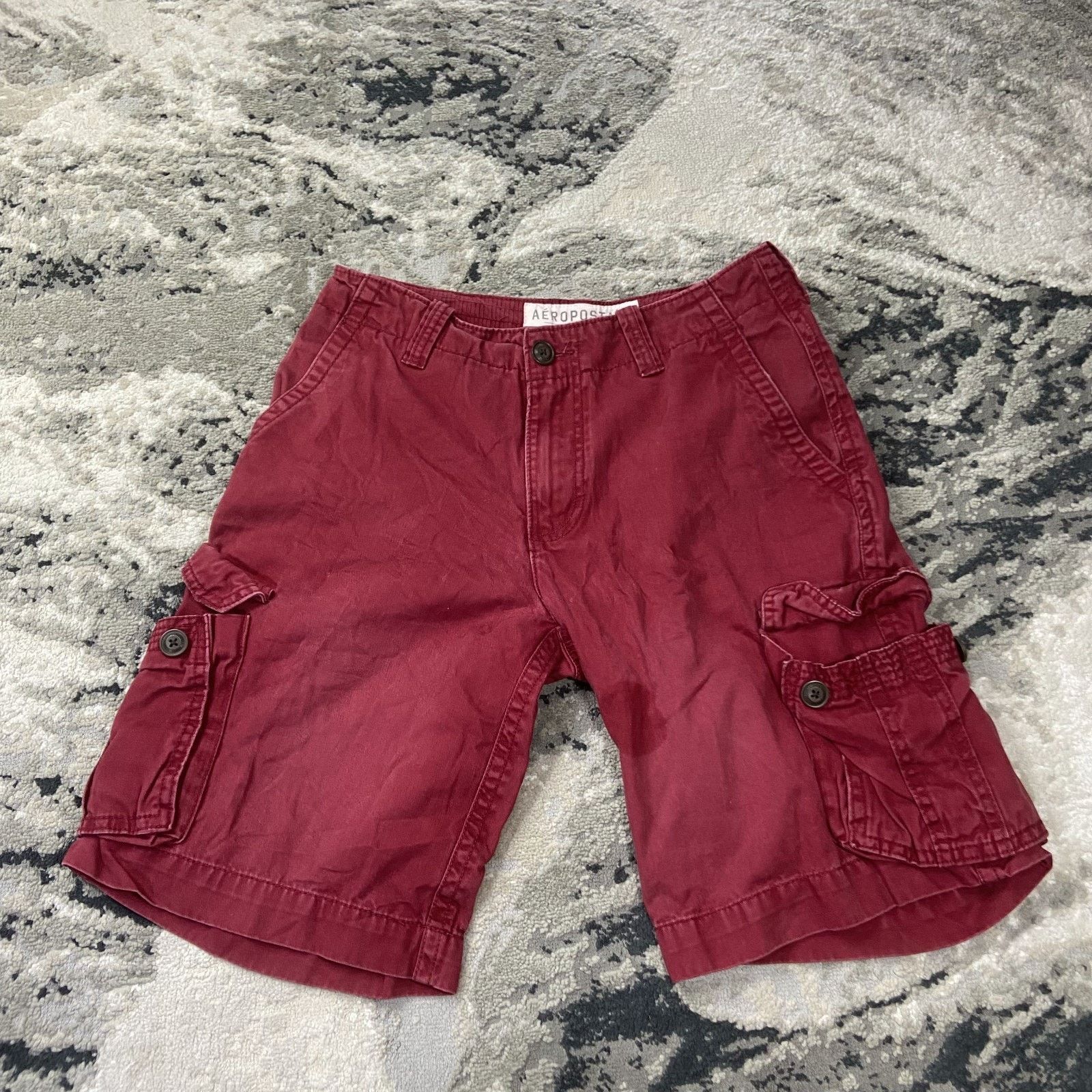 & Other Stories Aeropostale Y2K Cargo Shorts Mens 30 Red Canvas Cotton Size US 30 / EU 46 - 1 Thumbnail
