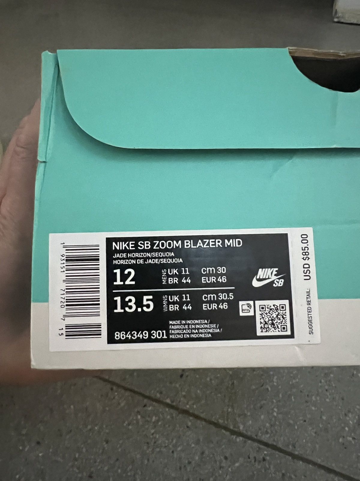Nike × Nike SB Nike SB Zoom Blazer Mid – Jade / Sequoia – Size 12 Size US 12 / EU 45 - 7 Thumbnail