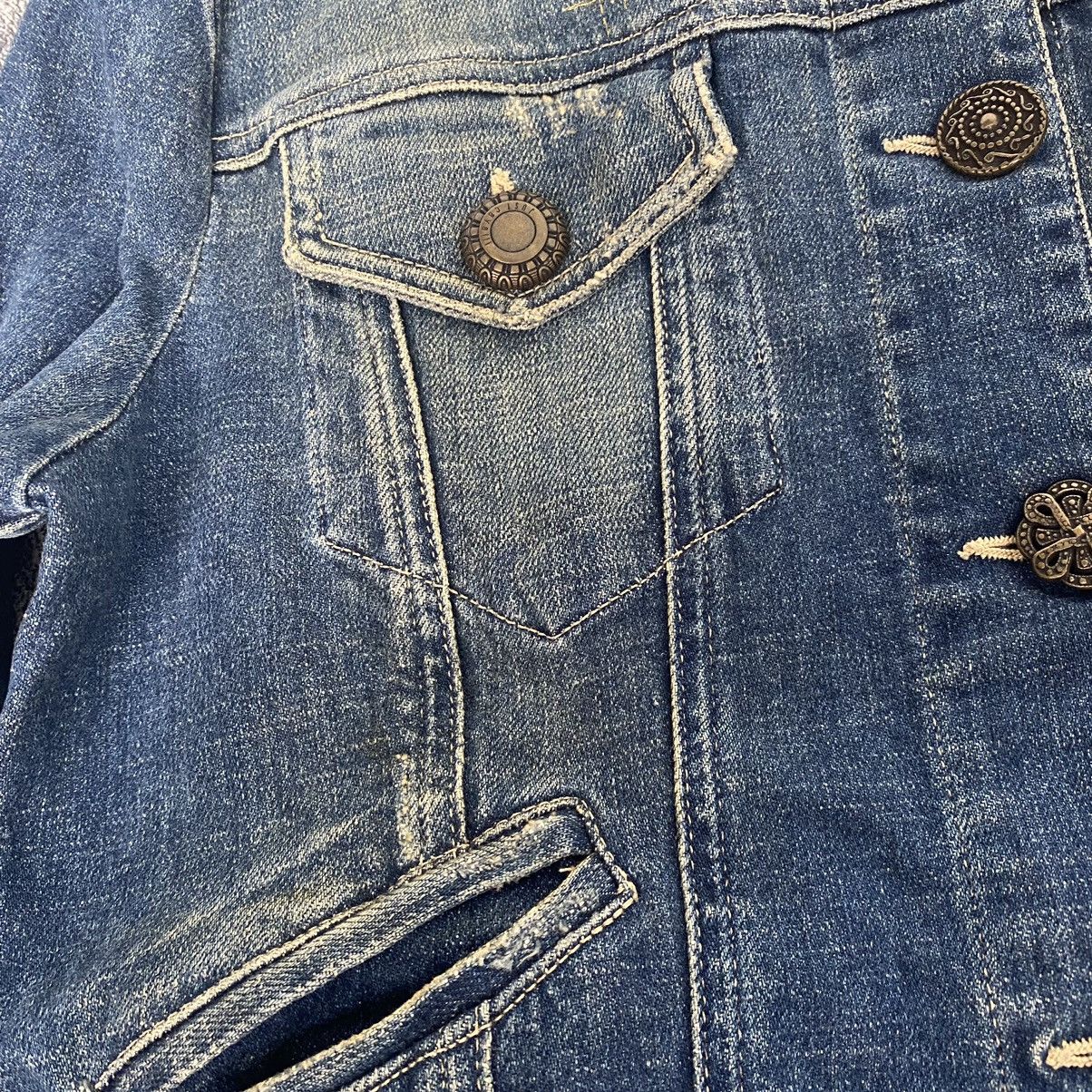 Designer Vintage Very Rare Roberto Cavalli Distressed Denim Jackets Size S / US 4 / IT 40 - 5 Thumbnail
