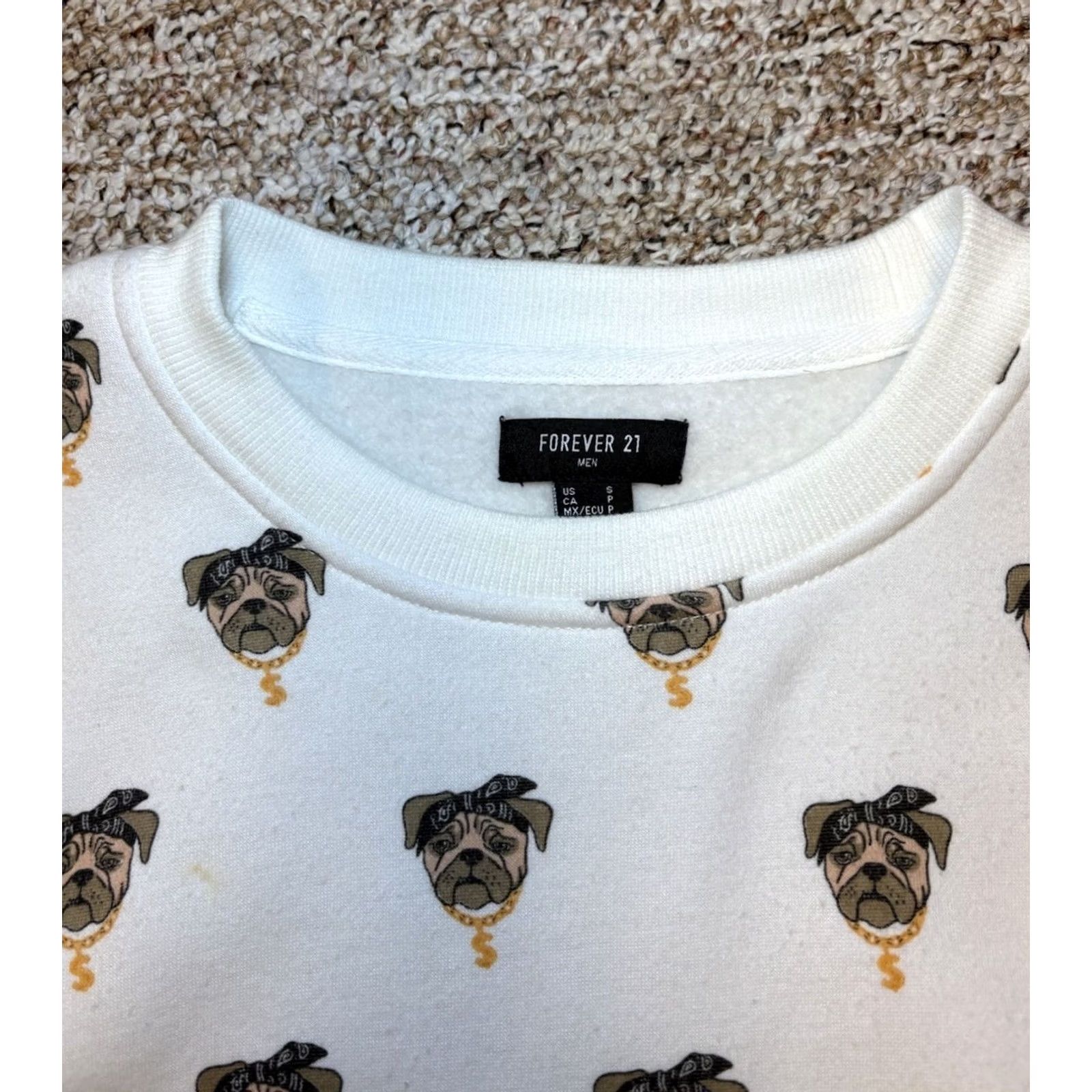 Forever 21 Forever 21 Gangster Dog AOP White Crewneck Sweatshirt Men’s Size S Size US S / EU 44-46 / 1 - 2 Thumbnail