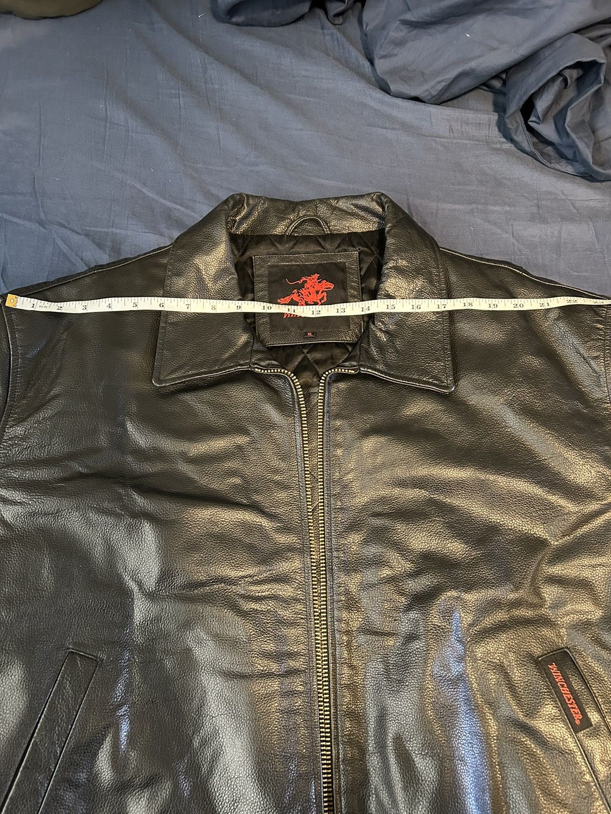 Vintage × Winchester Winchester Heavy Oversized Leather Black Bomber Jacket Size US XL / EU 56 / 4 - 4 Thumbnail