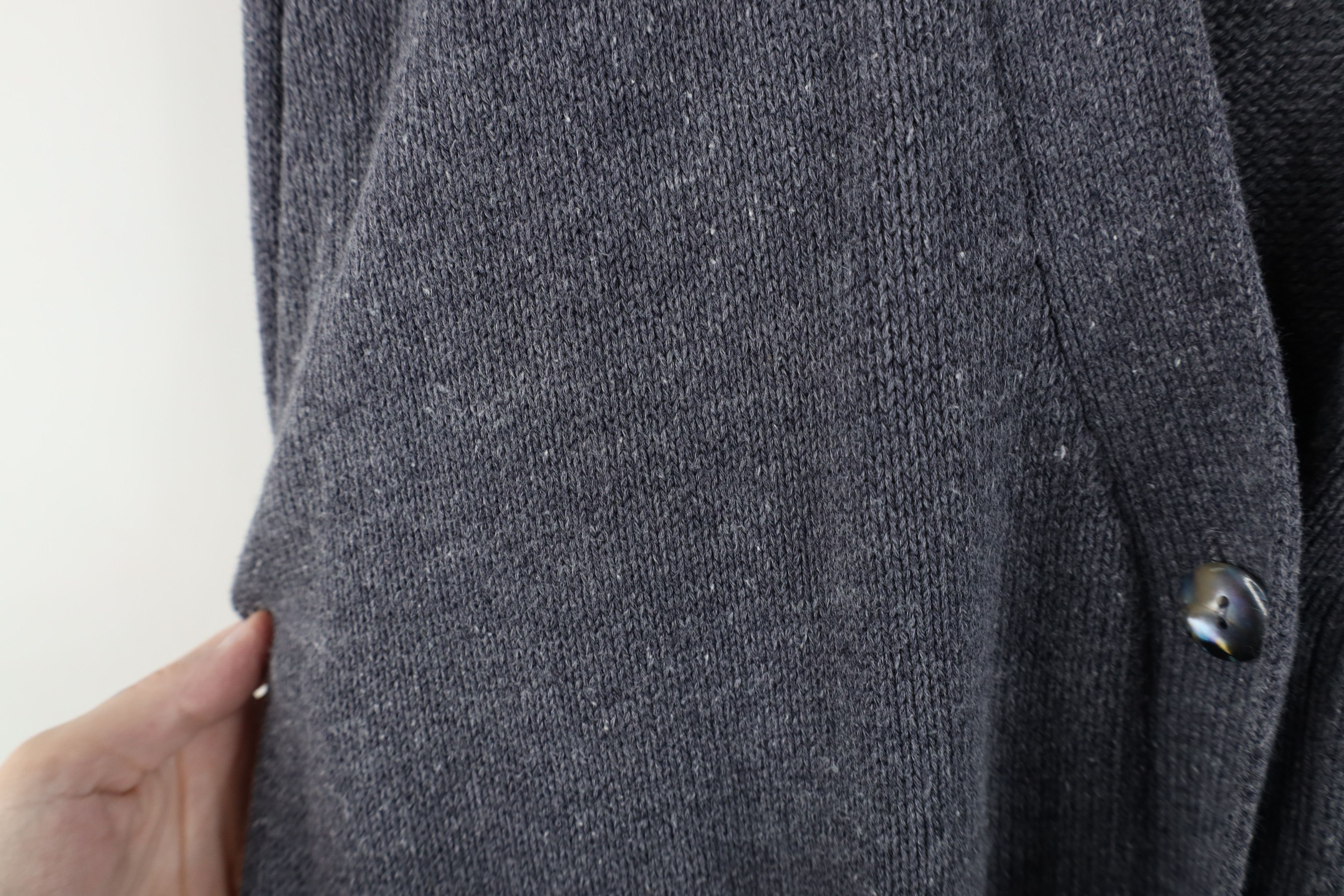 Vintage Vintage 90s Streetwear Blank Knit Cardigan Sweater Gray Size L / US 10 / IT 46 - 6 Thumbnail