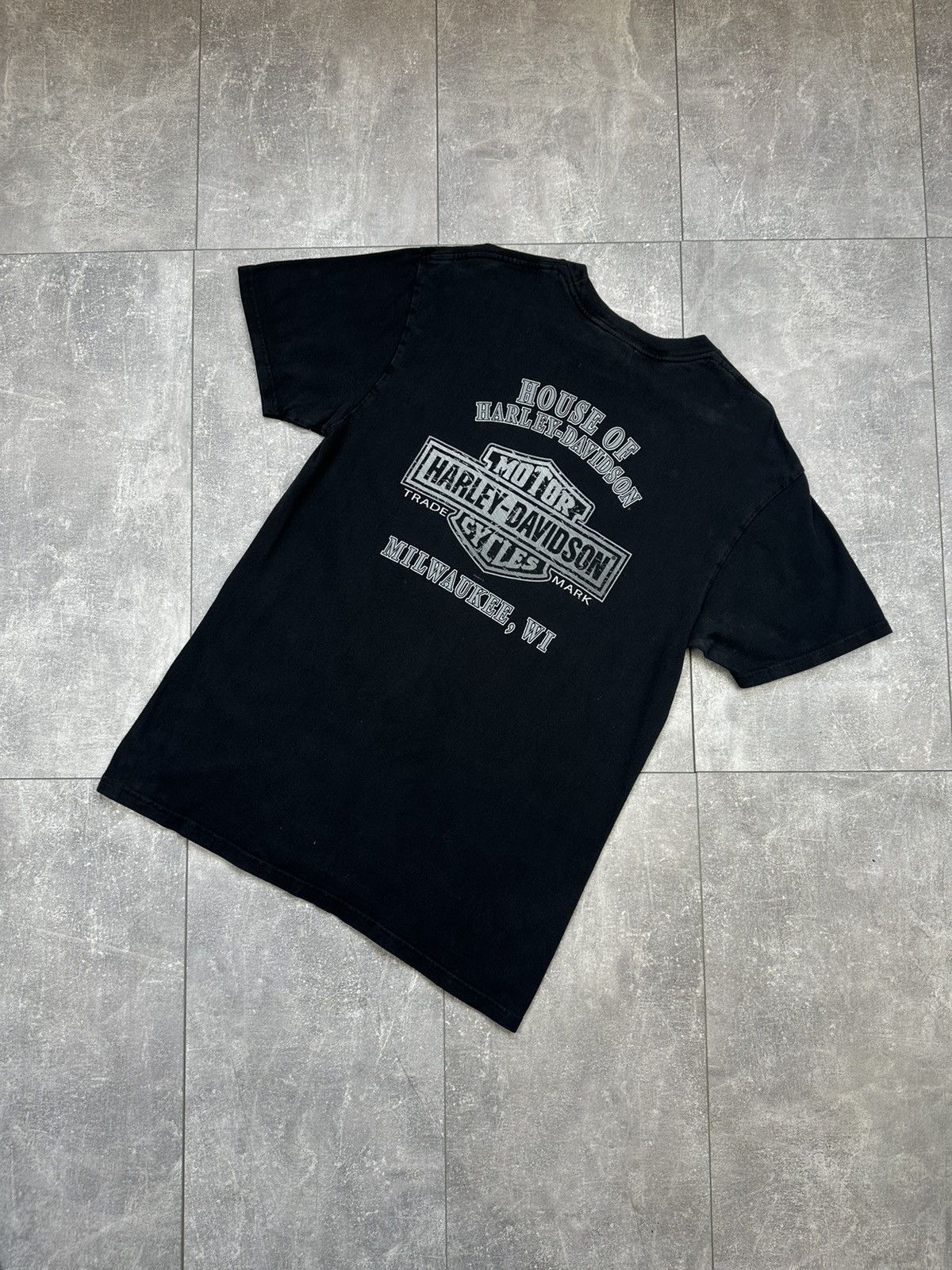 Vintage Harley Davidson 2008 Overprint Logo Santa Bicker Tee Size US L / EU 52-54 / 3 - 2 Thumbnail