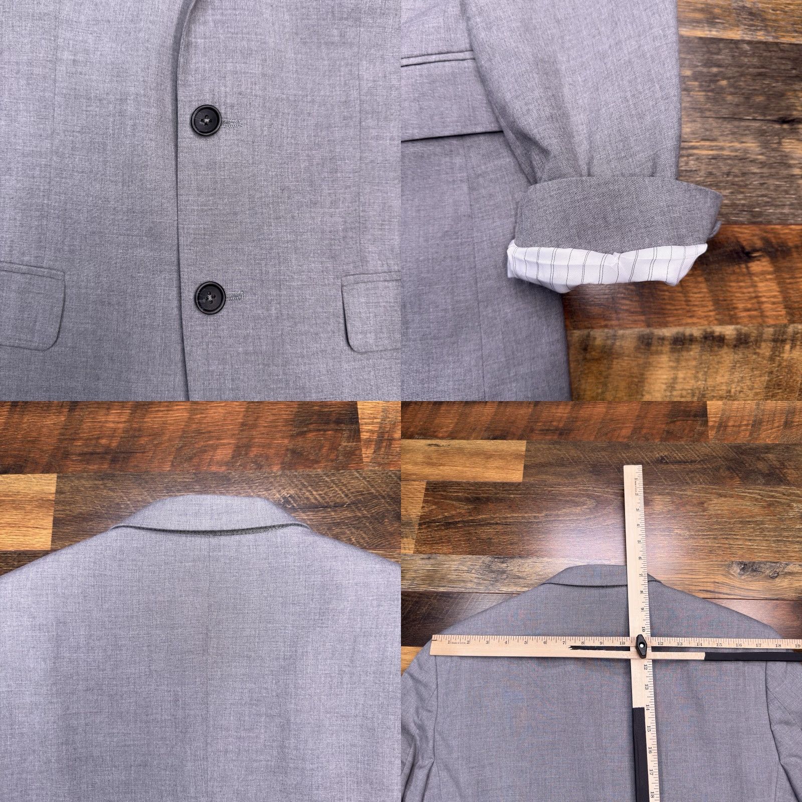Banana Republic Banana Republic Blazer Suit Jacket 40R Slim Single-Breasted Notch Gray Size 40R - 8 Thumbnail