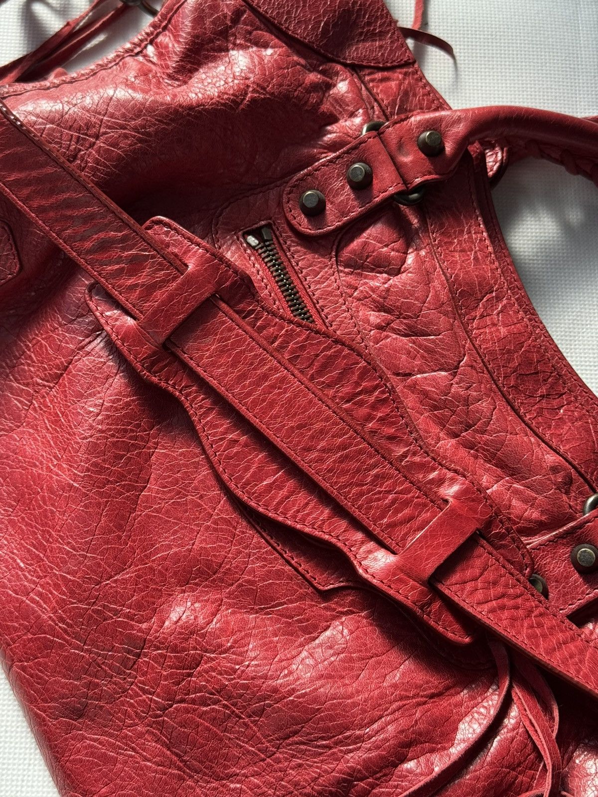 Balenciaga Authentic Balenciaga Red City Bag Real Leather Handbag Size ONE SIZE - 25 Thumbnail