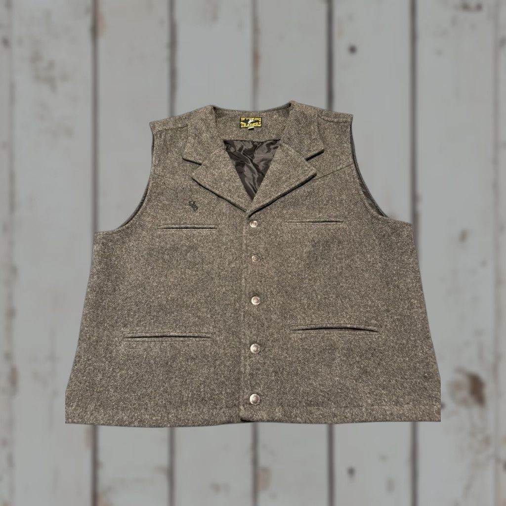 Vintage Wyoming Traders Vest L 100% Virgin Wool Western Rancher Gray Waistcoat Vest Wool Western Gray L Mens Size US L / EU 52-54 / 3 - 1 Thumbnail