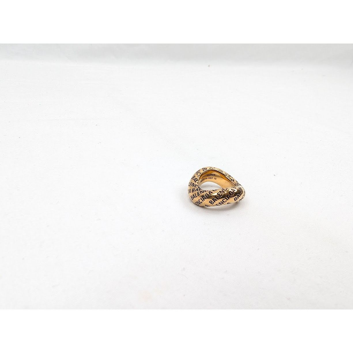 Balenciaga o1rshd1 Size: 52 / DUP / Brass Logo Ring in Antique Gold Size ONE SIZE - 1 Thumbnail