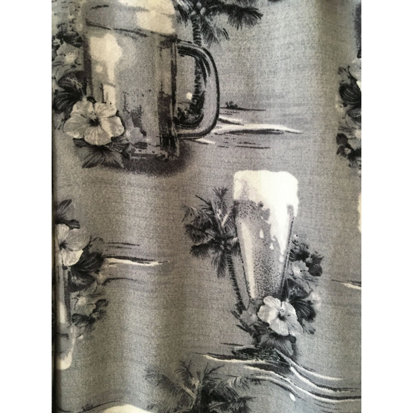 George George XL Gray & White Button Up Shirt Hawaiian Beer Mugs Size US XL / EU 56 / 4 - 3 Thumbnail