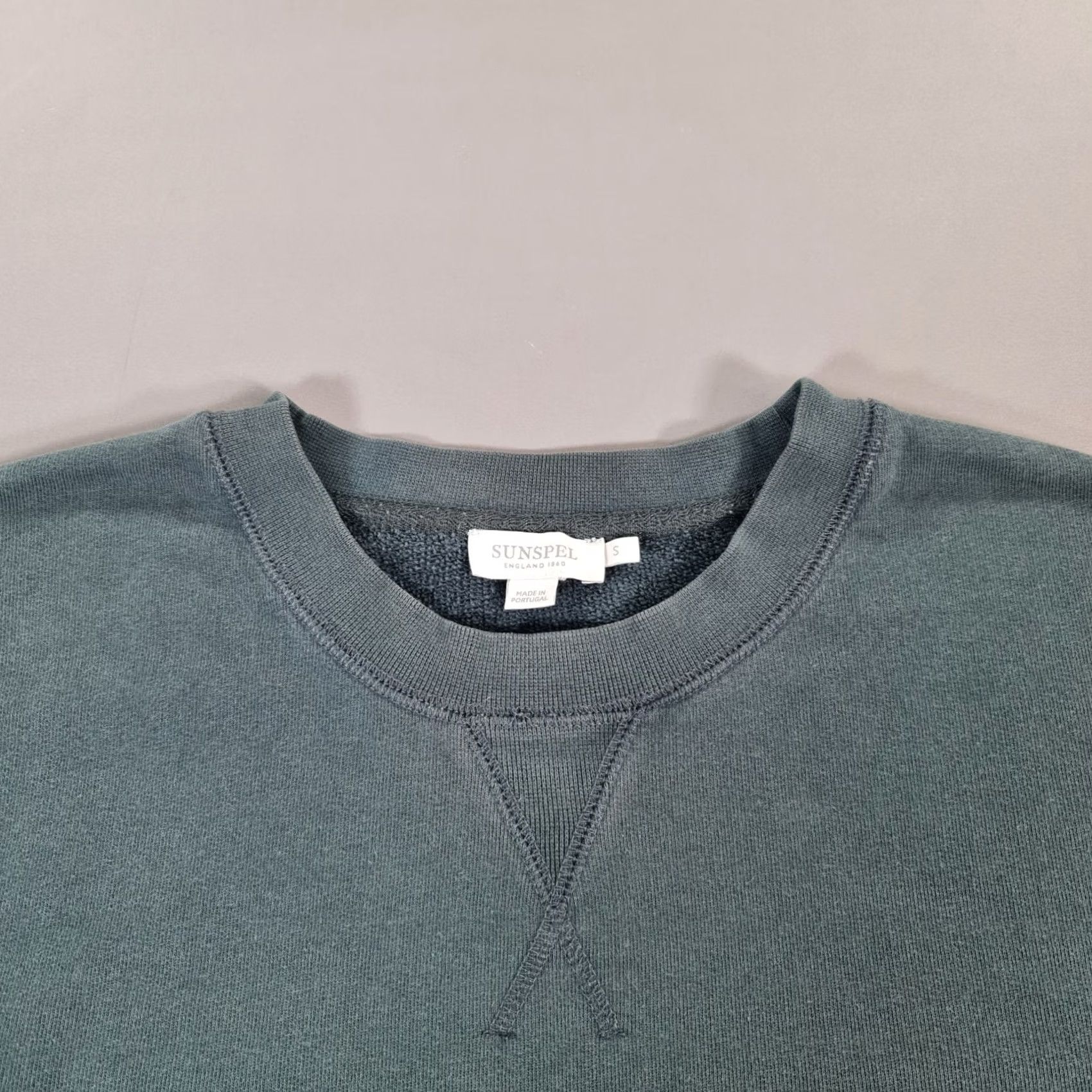 Sunspel Sunspel Mens Sweatshirt Green Small Fleece Crew Loopback Cotton Sweater Size US M / EU 48-50 / 2 - 2 Thumbnail
