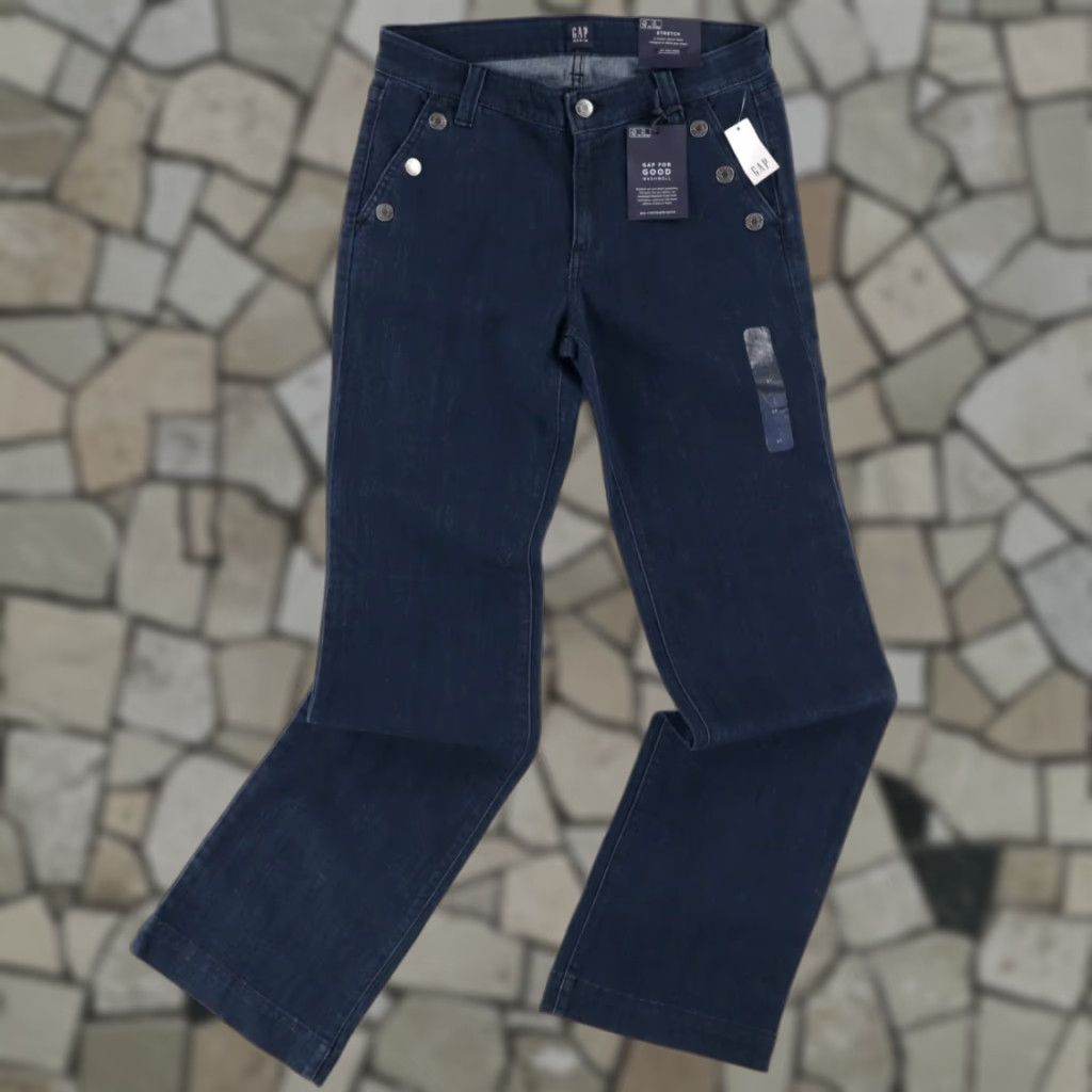 Gap Gap Jeans Blue Women's 27 Mid Rise Wide Leg Denim Pants - Regular Fit, Cotton, 30 Waist, Inseam 31, 2000s Style, Casual Womens Size 27" / US 4 / IT 40 - 1 Thumbnail