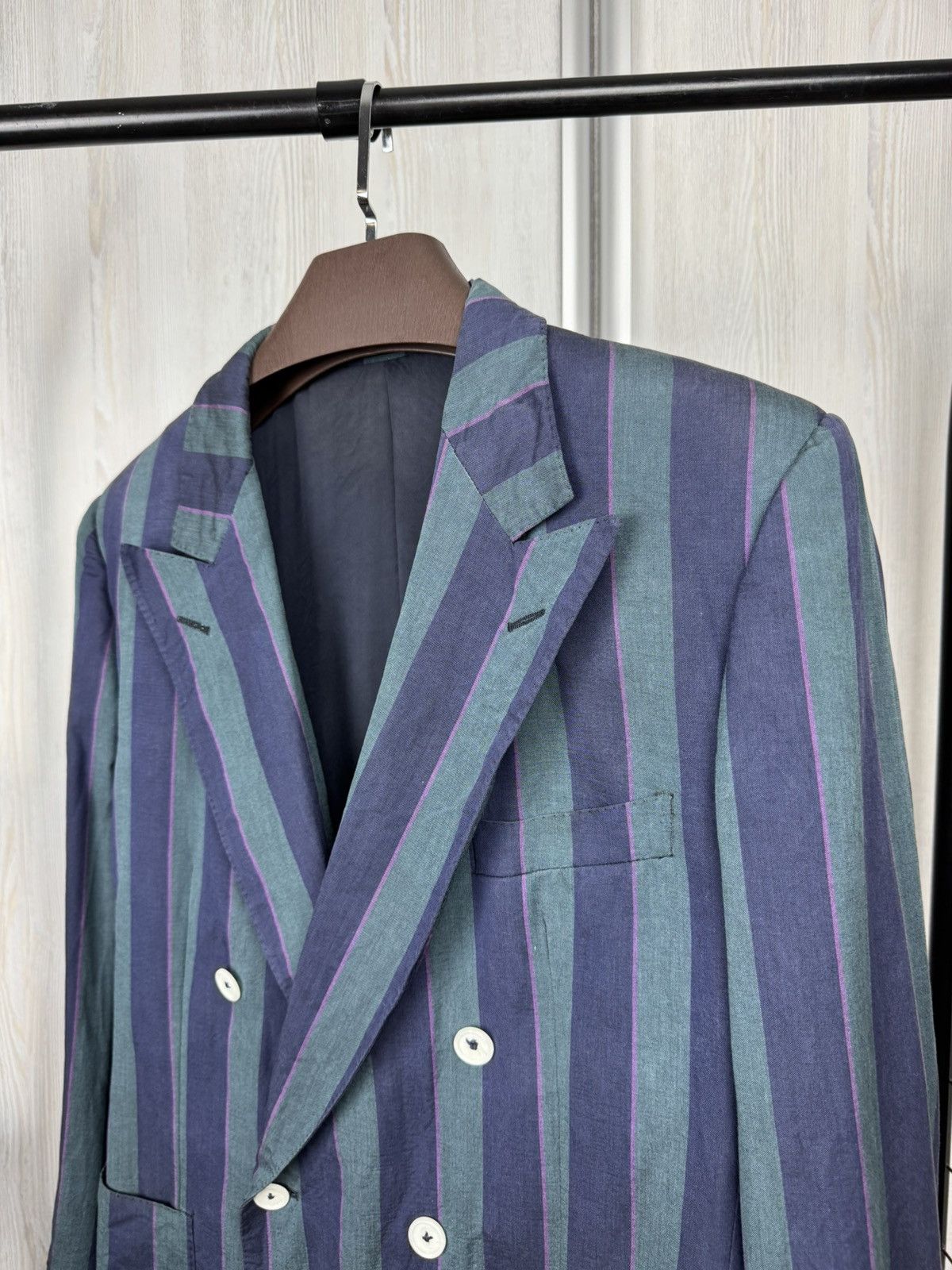 Alfred Dunhill Dunhill vintage double breasted made in Italy striped blazer Size 44R - 5 Thumbnail