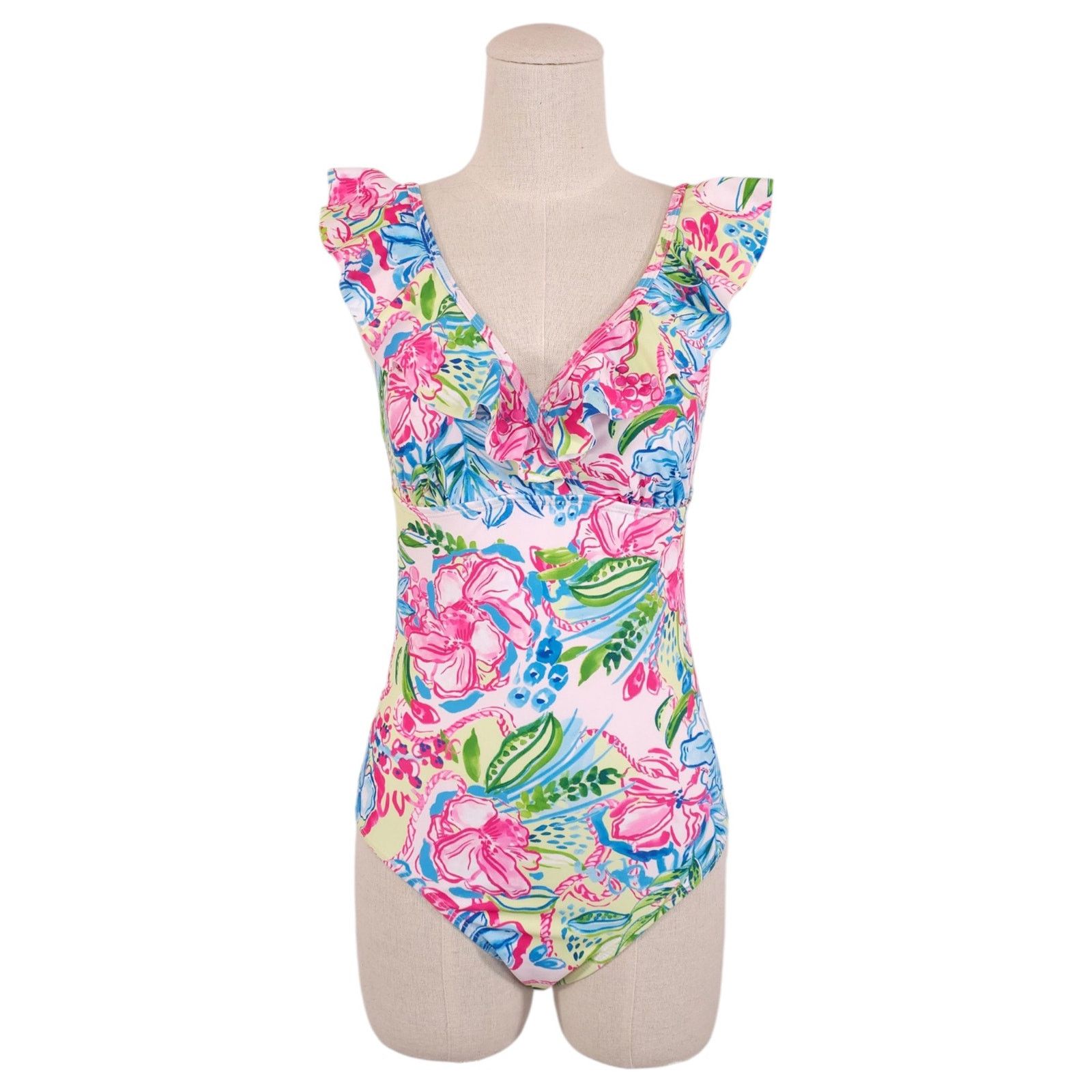 Other Stella Parker Tropical Floral Ruffle Swimsuit Sz Medium Size ONE SIZE - 1 Thumbnail