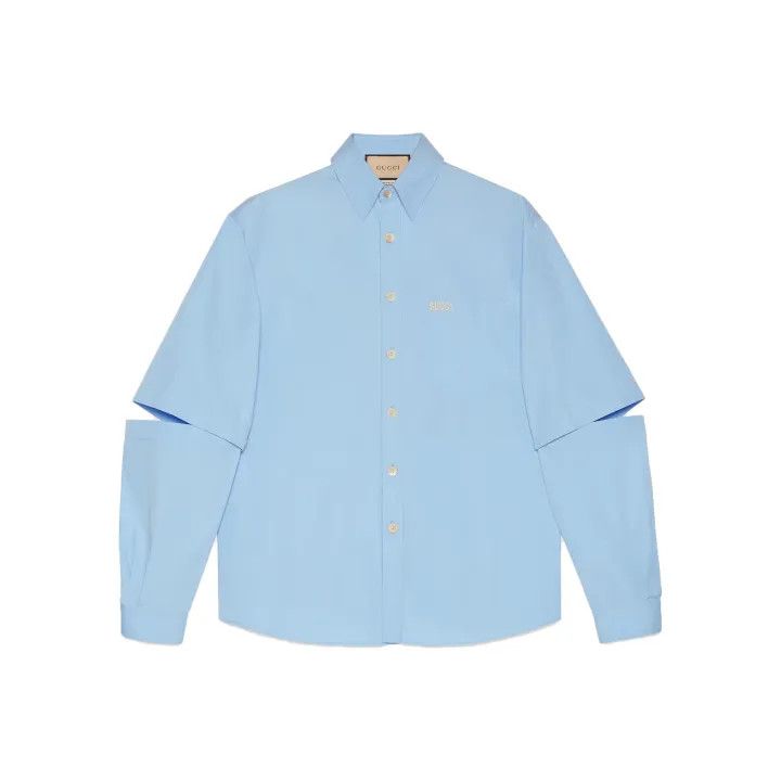 Gucci Gucci Light Blue Long Sleeve Shirt Size US M / EU 48-50 / 2 - 1 Thumbnail