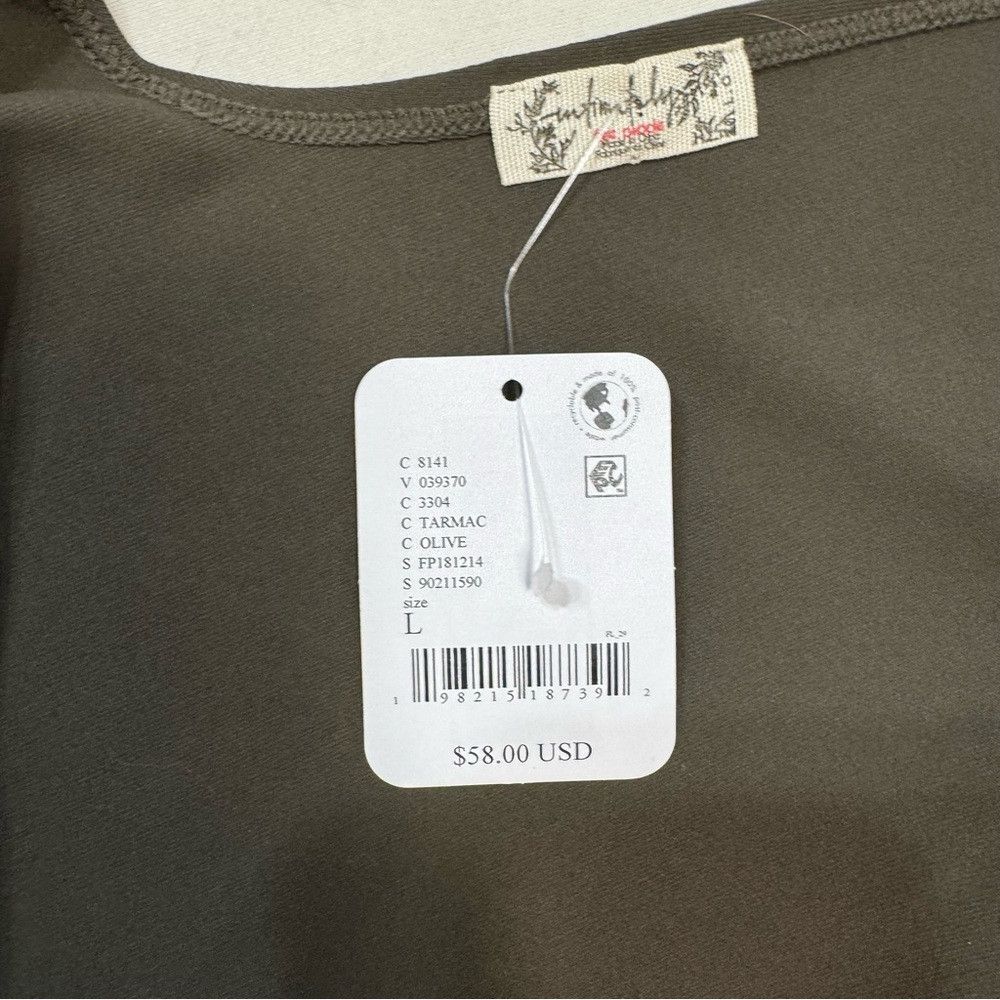 Free People NWT New Free People Keep It Sleek Olive Bodysuit Size L Size L / US 10 / IT 46 - 8 Thumbnail