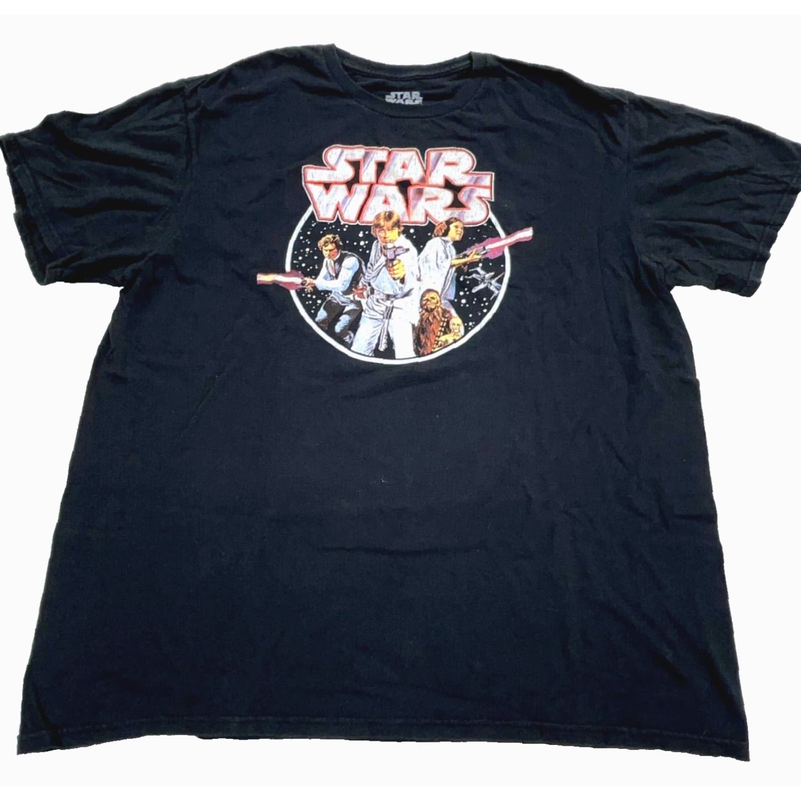 Star Wars VINTAGE Star Wars Shirt Men XL Black Tee Luke Skywalker Retro 80s Movie Logo Adult Size US XL / EU 56 / 4 - 2 Thumbnail