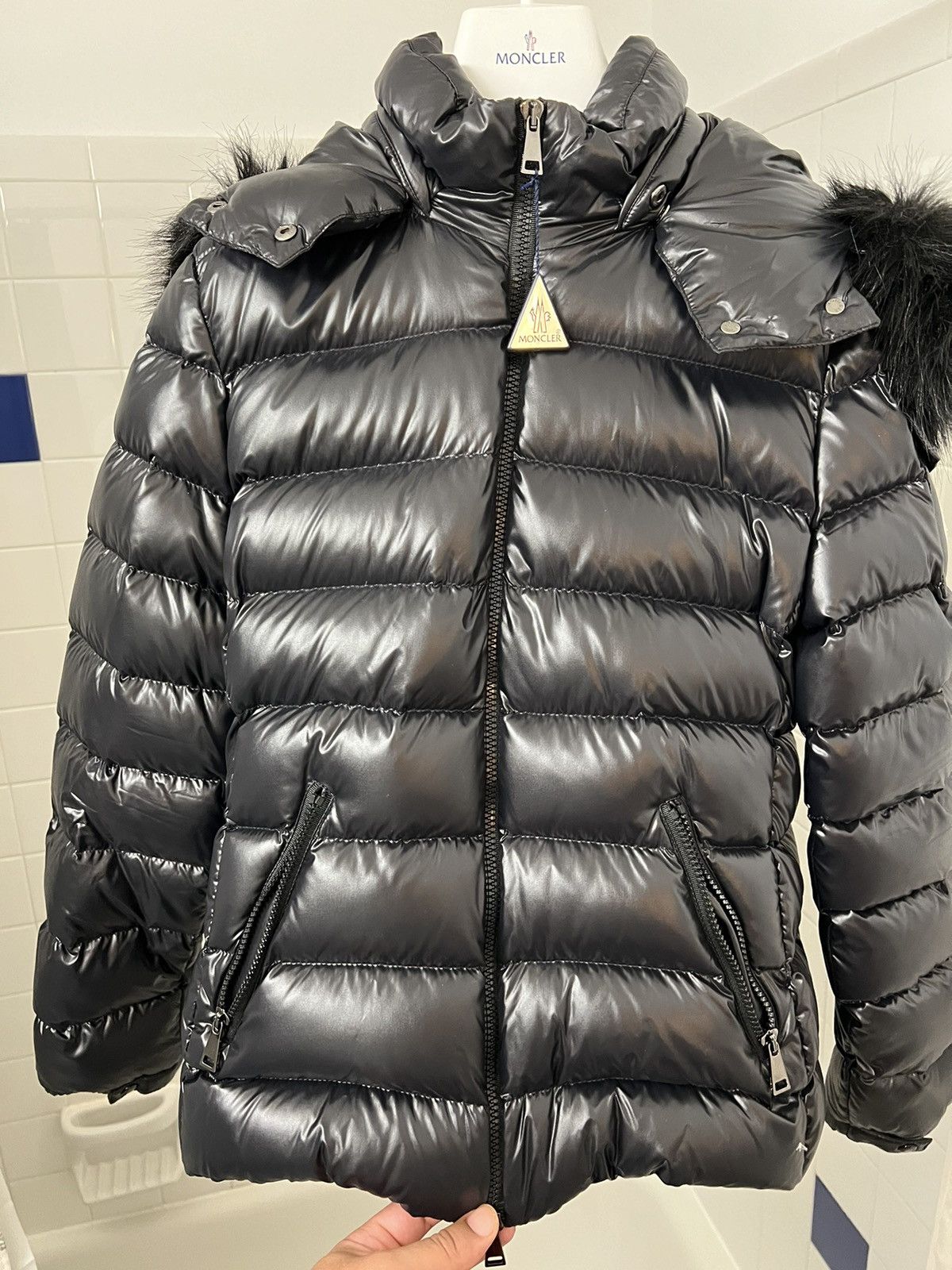 Moncler MONCLER Belia navy blue quilted down puffer jacket coat 2 Grailed