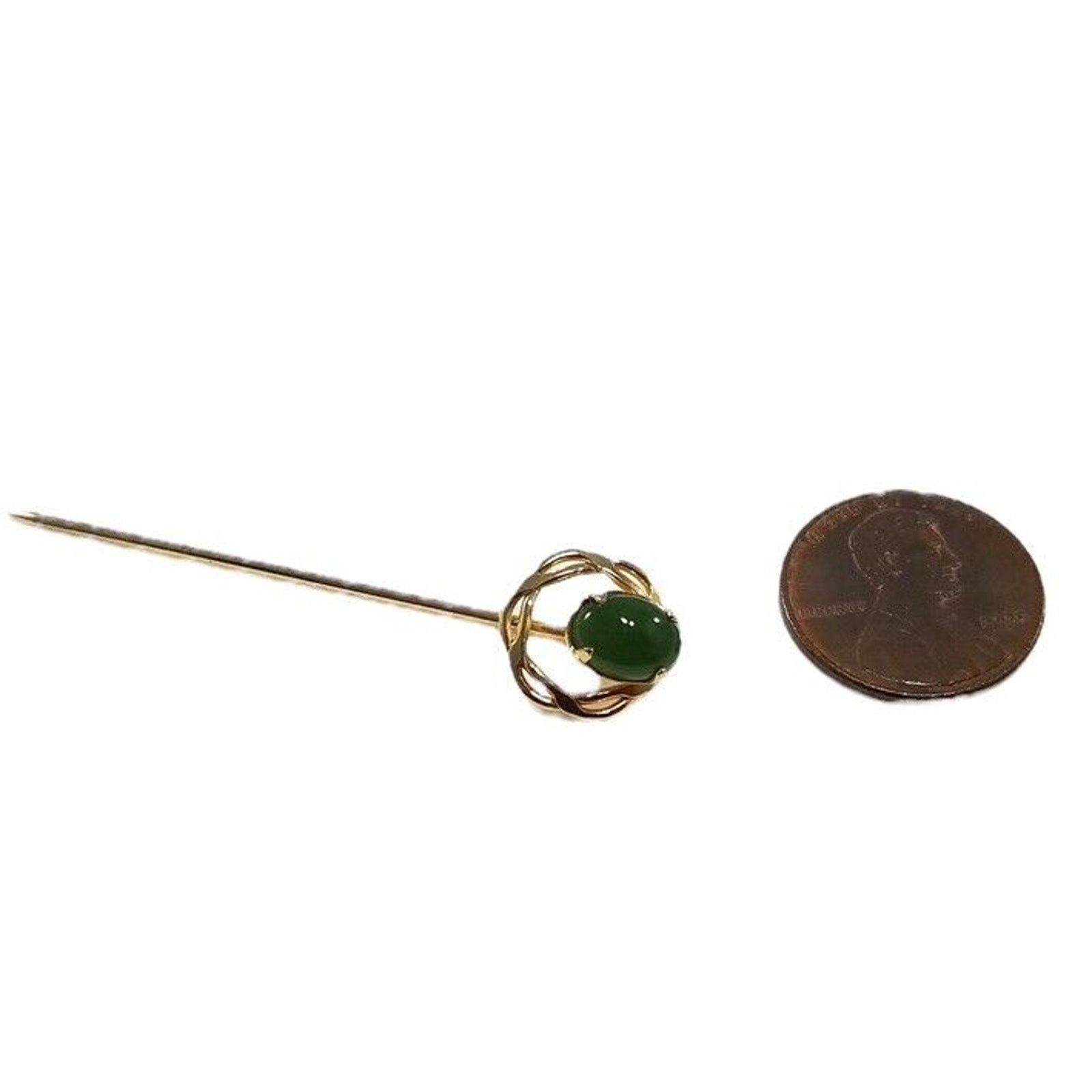 Other Arthur Pepper ART Stick Pin 1/20th 12k GF Nephrite Jade Size ONE SIZE - 3 Thumbnail