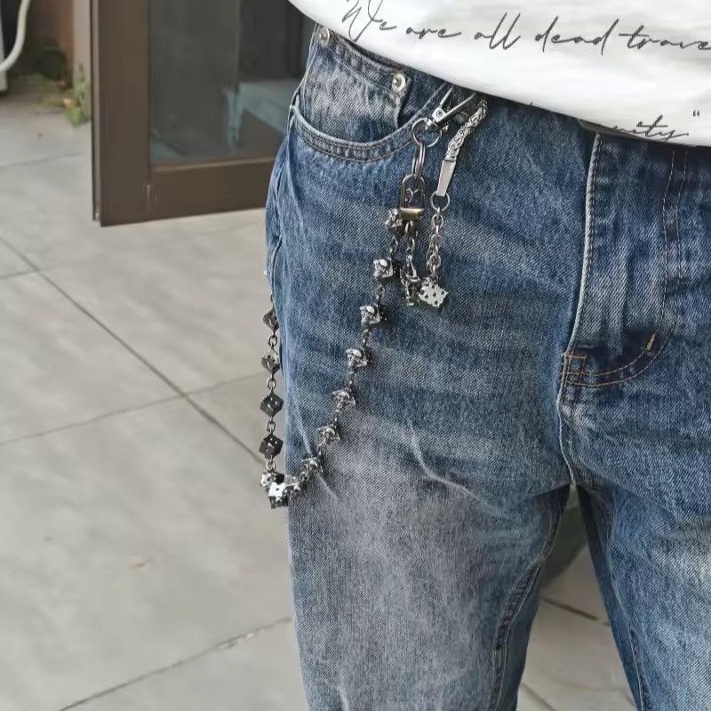 Vintage Dice and Skulls Rock Wallet Chain Size ONE SIZE - 6 Thumbnail