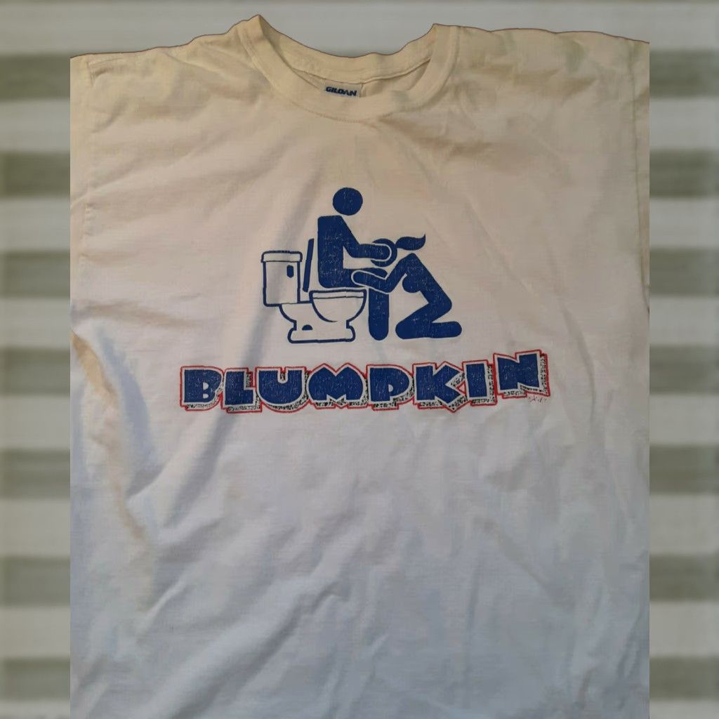 Gildan VINTAGE Blumpkin funny tshirt Gildan size Large Shirts Adult Men White Short Sleeve 26in long 20in pit to pit Size US L / EU 52-54 / 3 - 1 Thumbnail