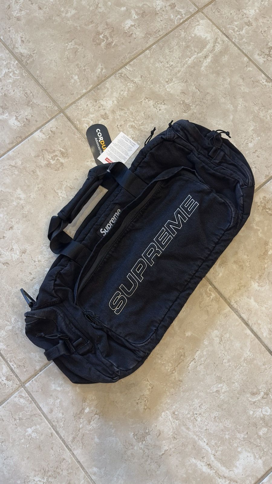 バッグ Supreme Denim Duffle Bag Black Supreme Denim Duffle Bag Black – shoegamemanila