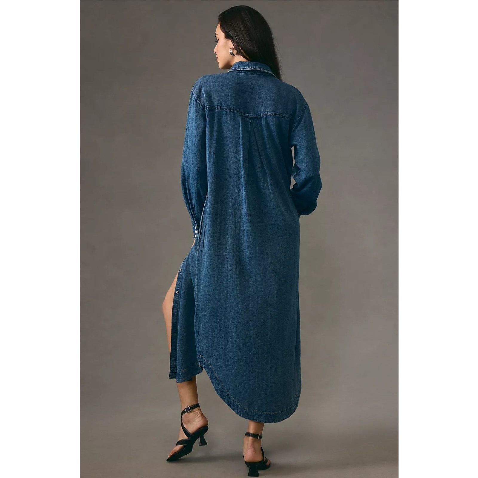 Anthropologie NWT Pilcro Denim Long-Sleeve Buttondown Dress $148 Size XS / US 0-2 / IT 36-38 - 3 Thumbnail