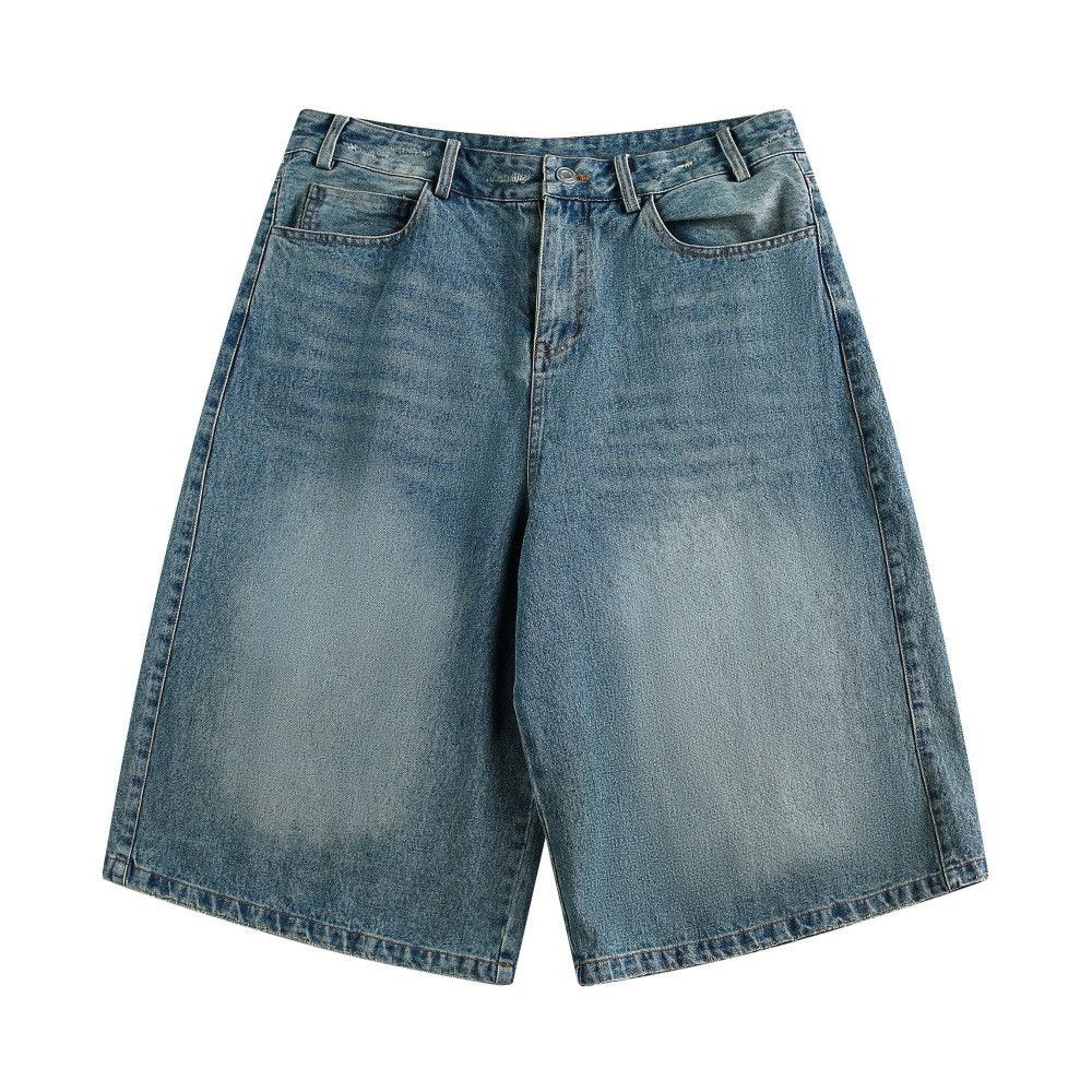 Japanese Brand × Jean Men's casual punk distressed loose washed denim shorts Size US 32 / EU 48 - 1 Thumbnail