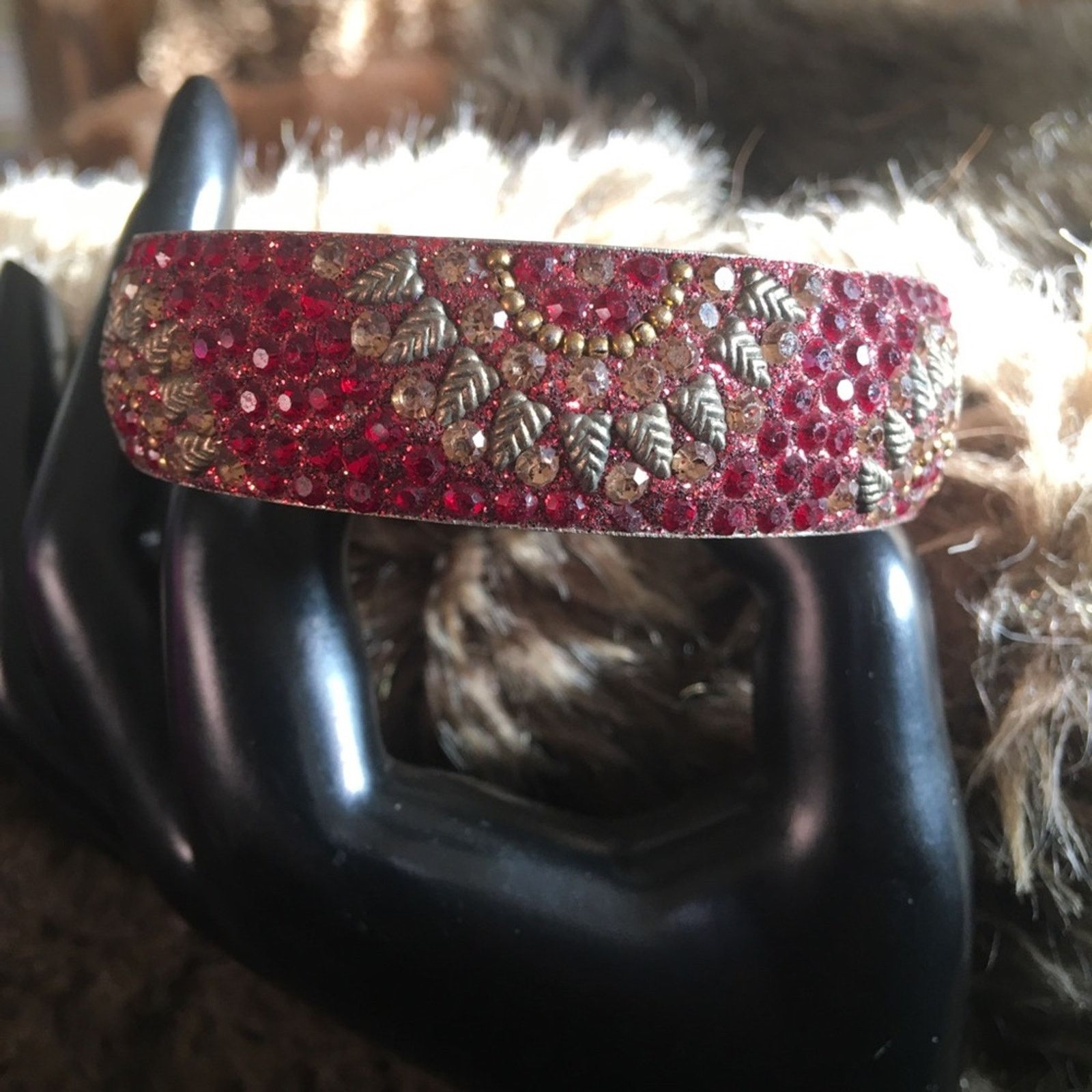 Jewelry Zohra Jewelry Inca sun rhinestone bling bangle Size ONE SIZE - 1 Thumbnail