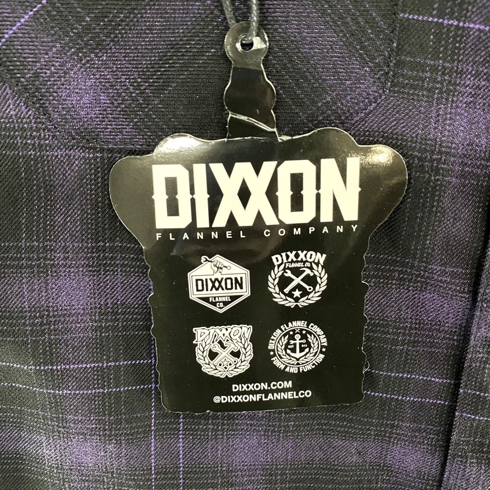 Vintage Dixxon Emperor Flannel Shirt Mens Large Purple Black Plaid Snap Front D-Tech Shirt Size US L / EU 52-54 / 3 - 6 Thumbnail