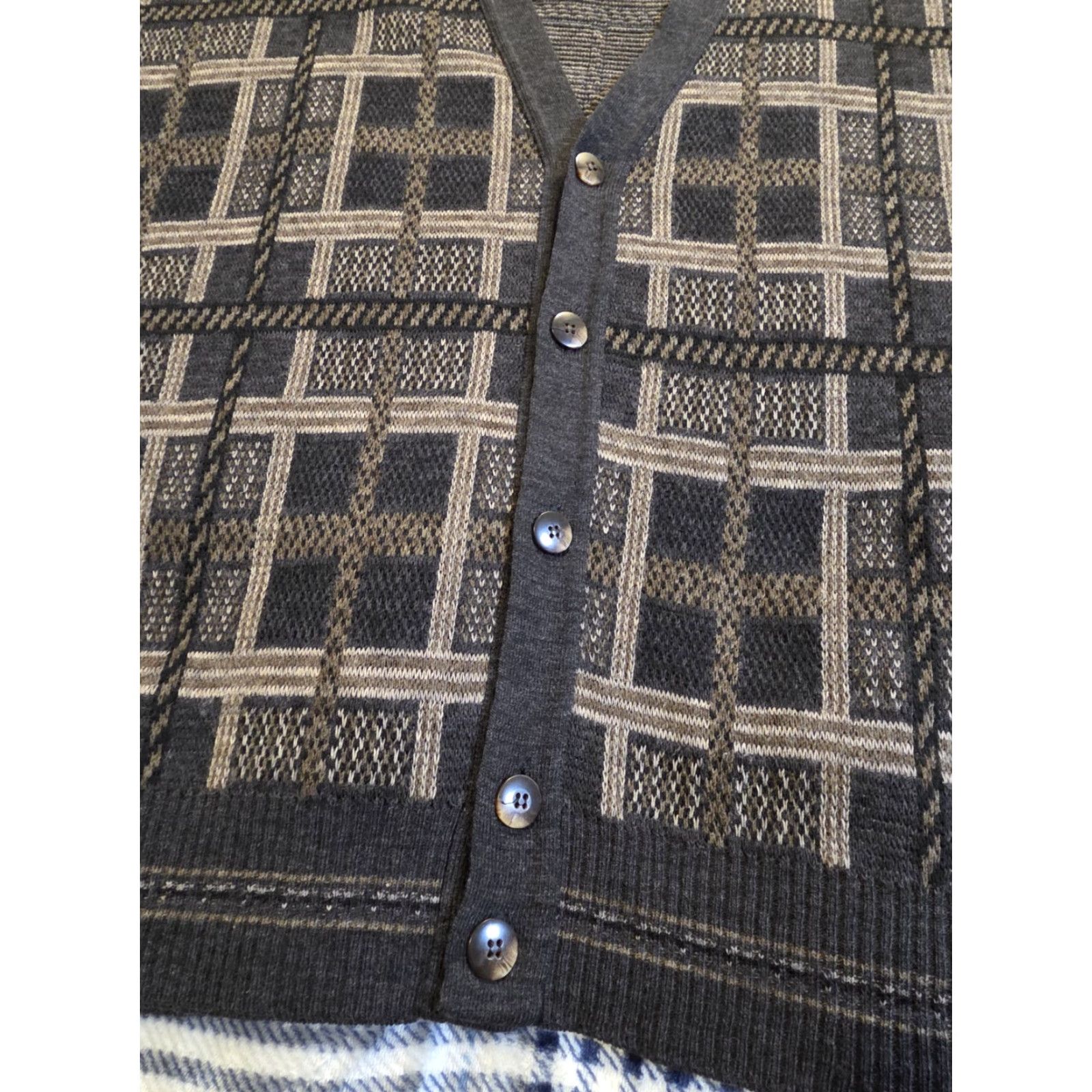Murano VINTAGE Murano Cardigan Sweater Mens Large Brown Wool Blend Geometric 90s Retro Dad Size L Italy Cardigan Mens Size US L / EU 52-54 / 3 - 5 Thumbnail