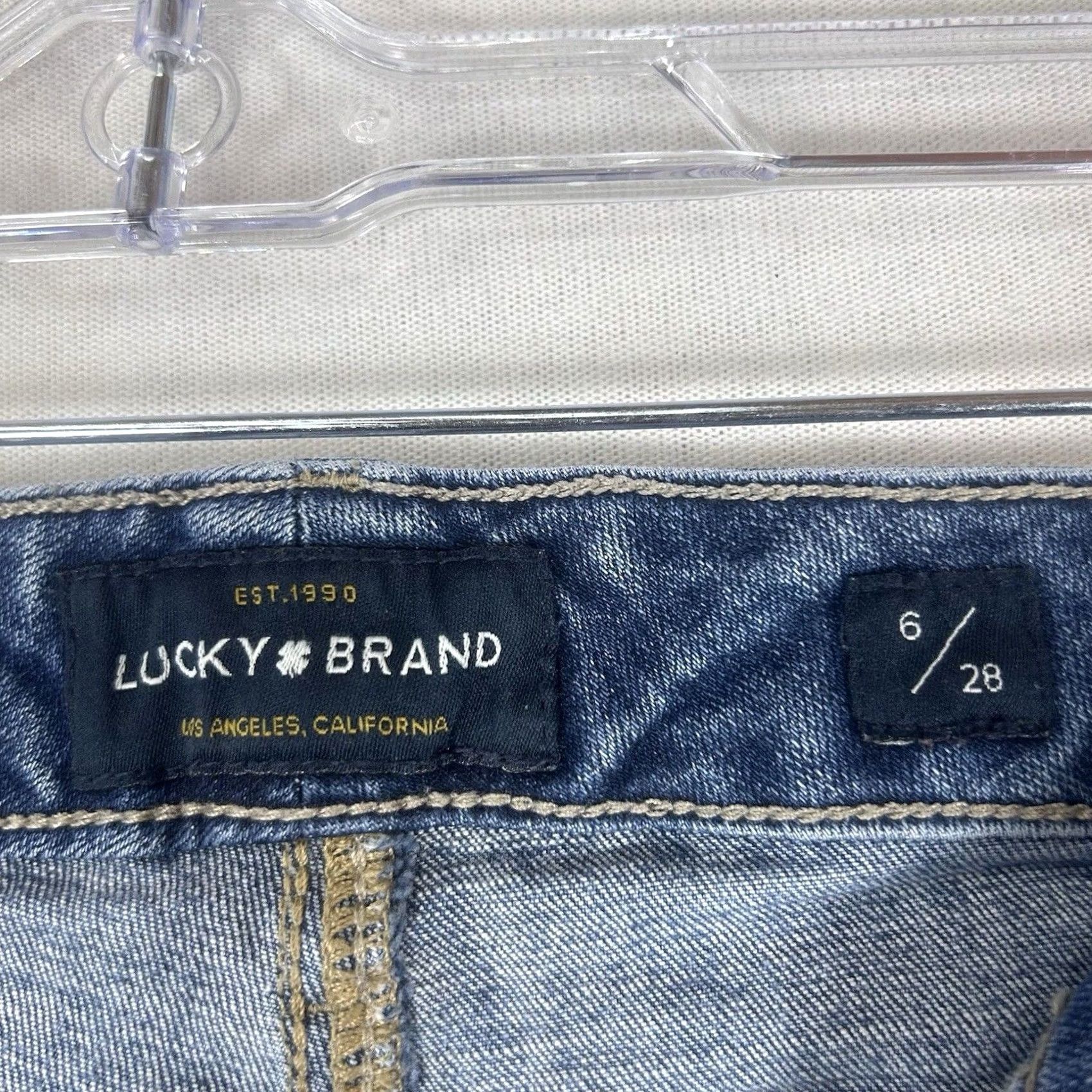 Lucky Brand Lucky Brand Lolita Crop Jeans Women 6 Blue Mid Rise Denim Stretch Raw Hem Jeans Womens Modern Vintage No Size 28" / US 6 / IT 42 - 3 Thumbnail