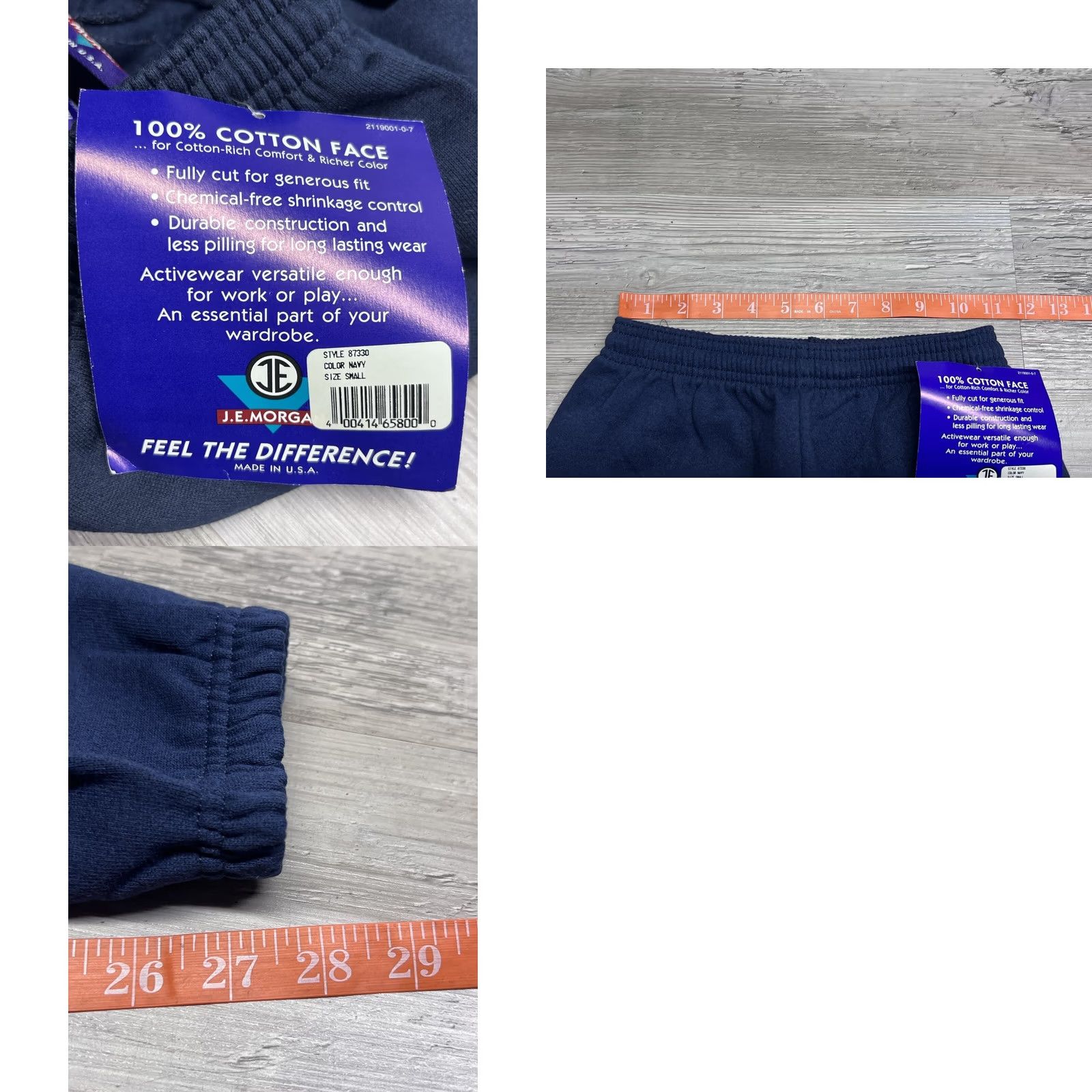 Vintage VINTAGE JE Morgan Sweatpants Navy Blue Mens S 90s Y2K Fleece Elastic Waist Pull On Relaxed Size US 30 / EU 46 - 8 Thumbnail