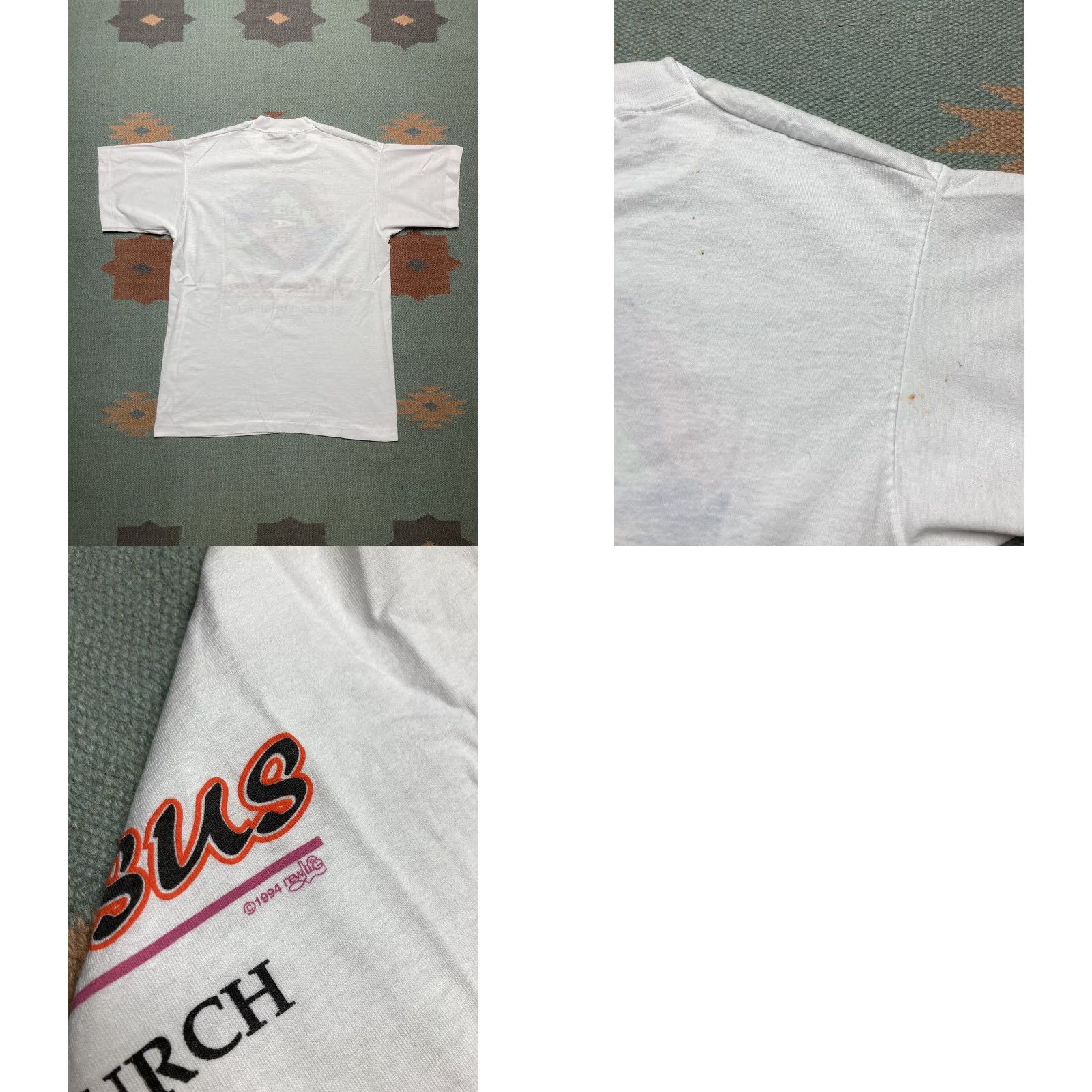 Fruit Of The Loom VINTAGE 90s graphic t shirt get a life follow Jesus tee church Christian M White Mens Shirt Size US M / EU 48-50 / 2 - 8 Thumbnail
