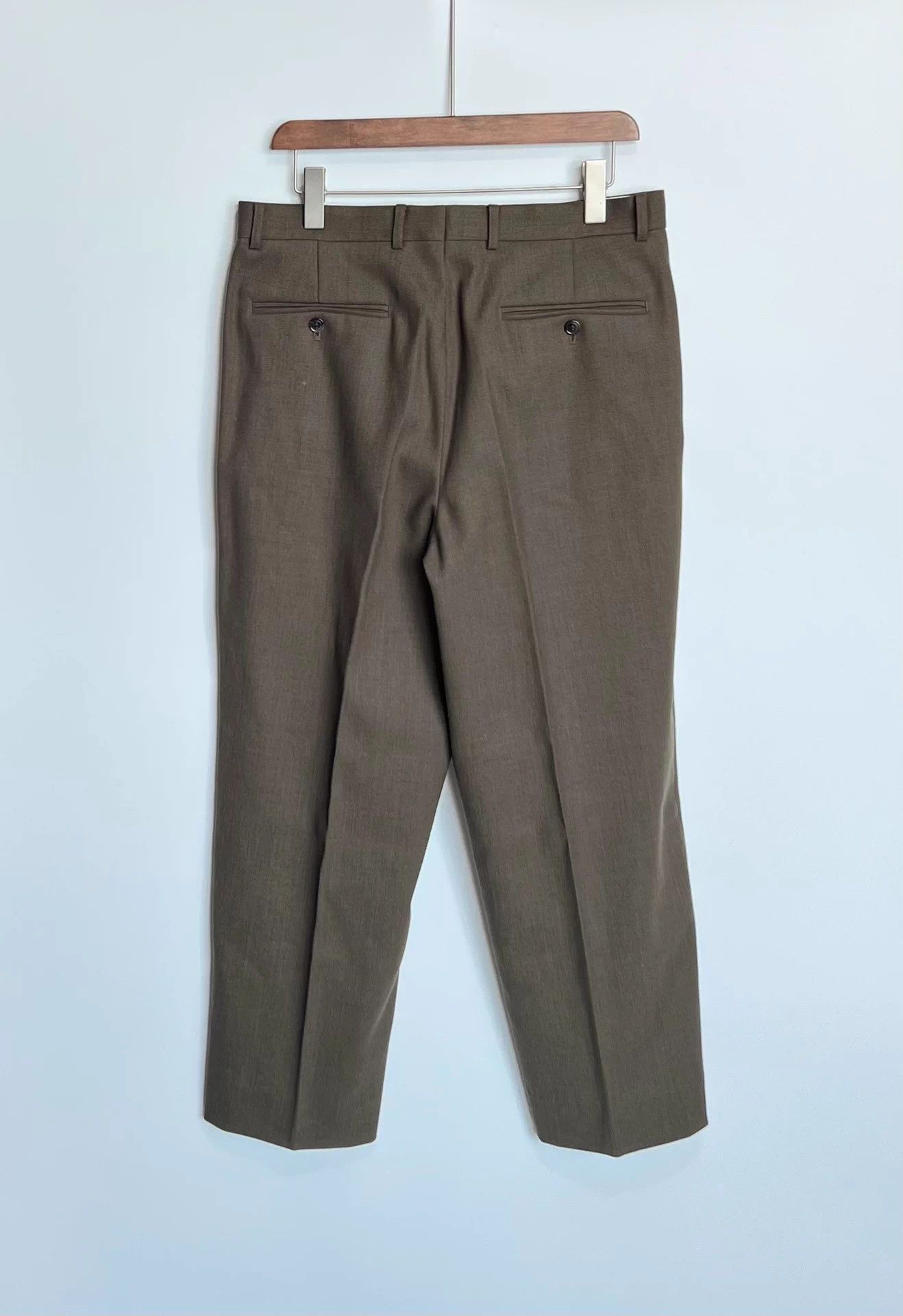 Versace Versace Wool Wide Leg Trousers Dark Green 34 Size US 34 / EU 50 - 2 Thumbnail